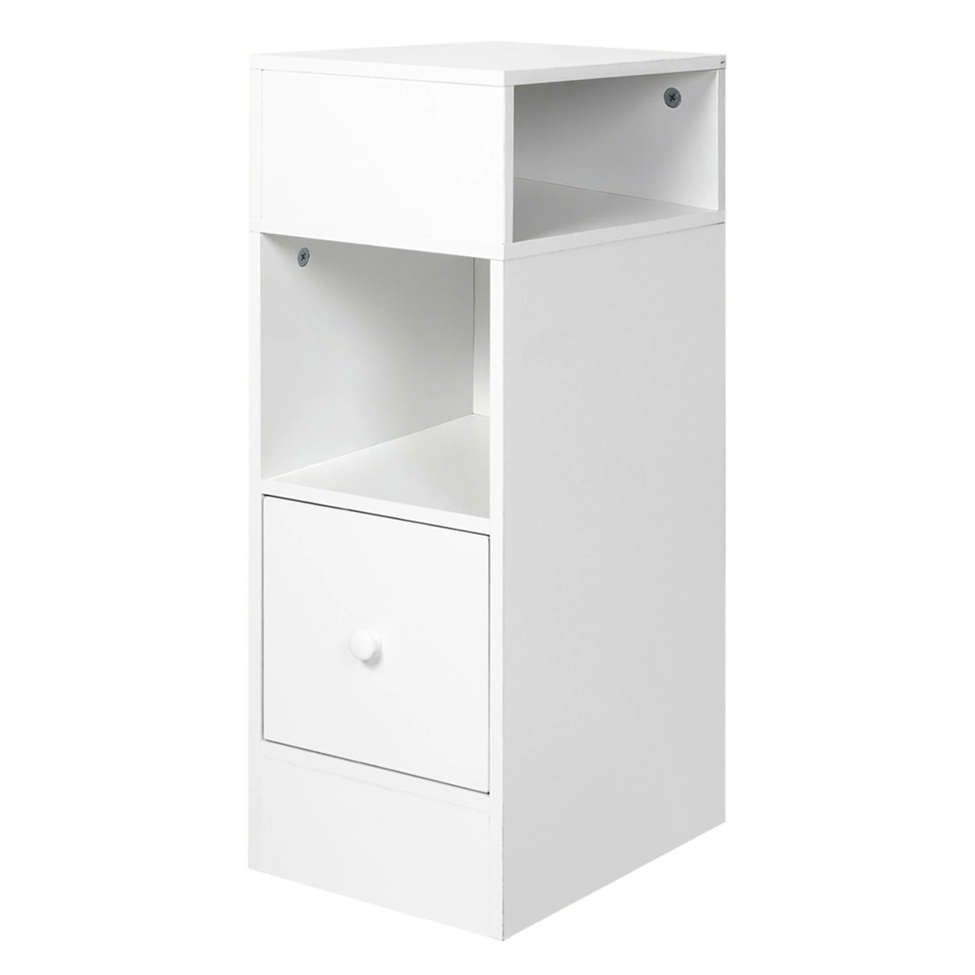 1 Levede Slim Bedside Table Nightstand Side End Table Storage Bedroom Cabinet - White, 1 of 9