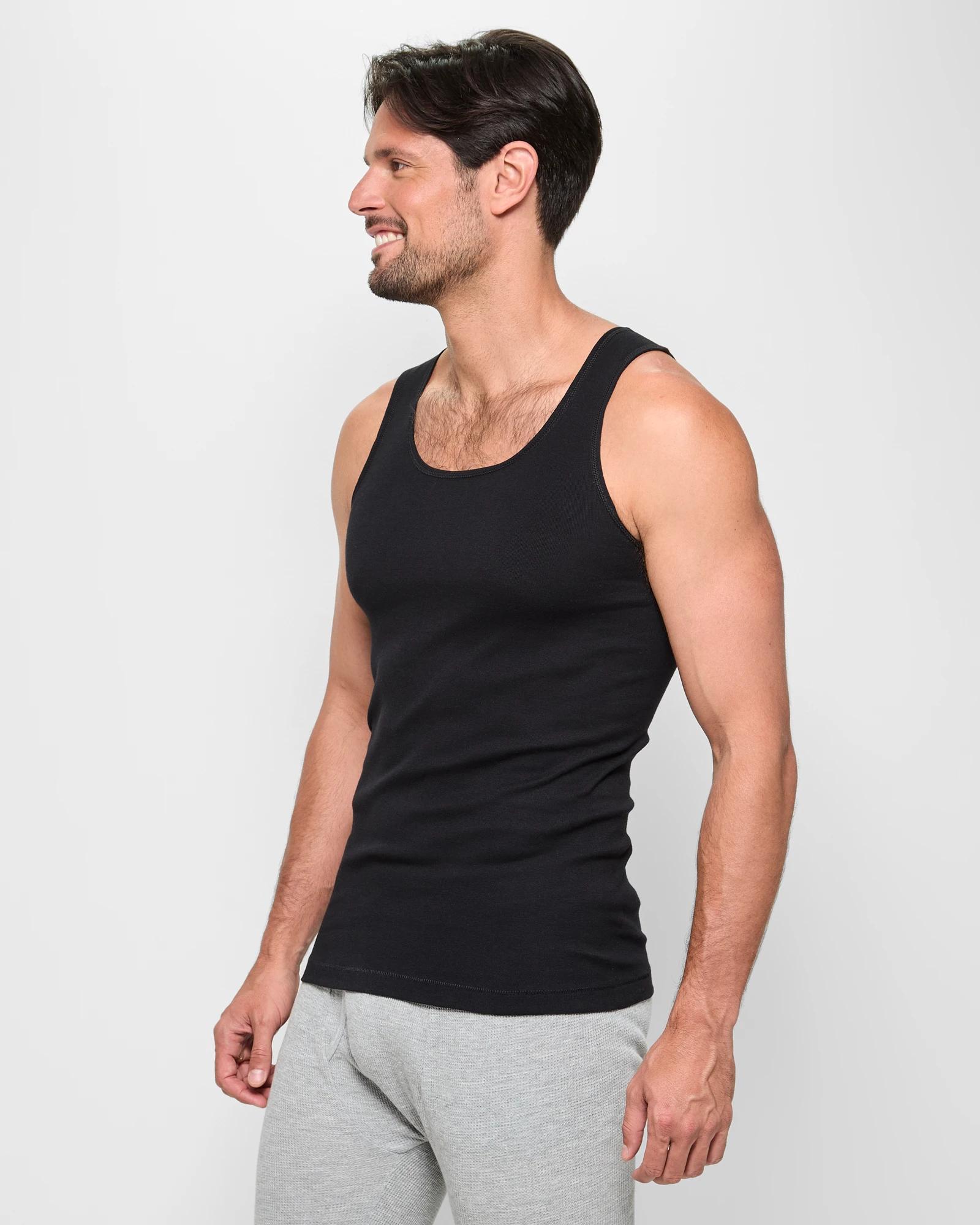 3 Australian Cotton Athletic Singlet - Maxx BLACK, 3 of 5