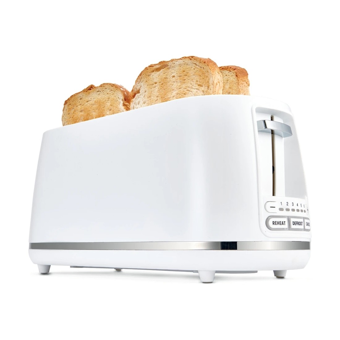 1 4 Slice Long Slot Toaster - White, 1 of 9