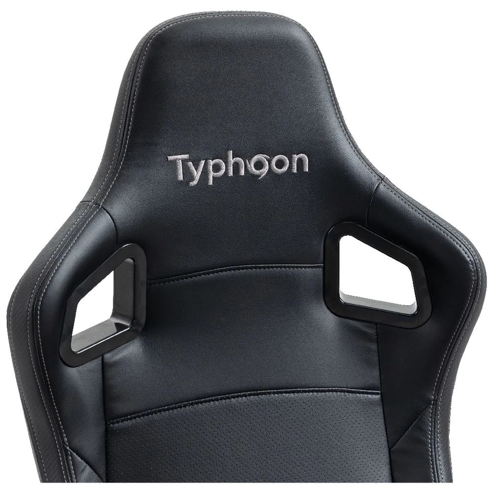 6 Typhoon Viper High-Back Racing Gaming Chair PU Black Ergonomic Chairs and Desk Chairs, 6 of 10