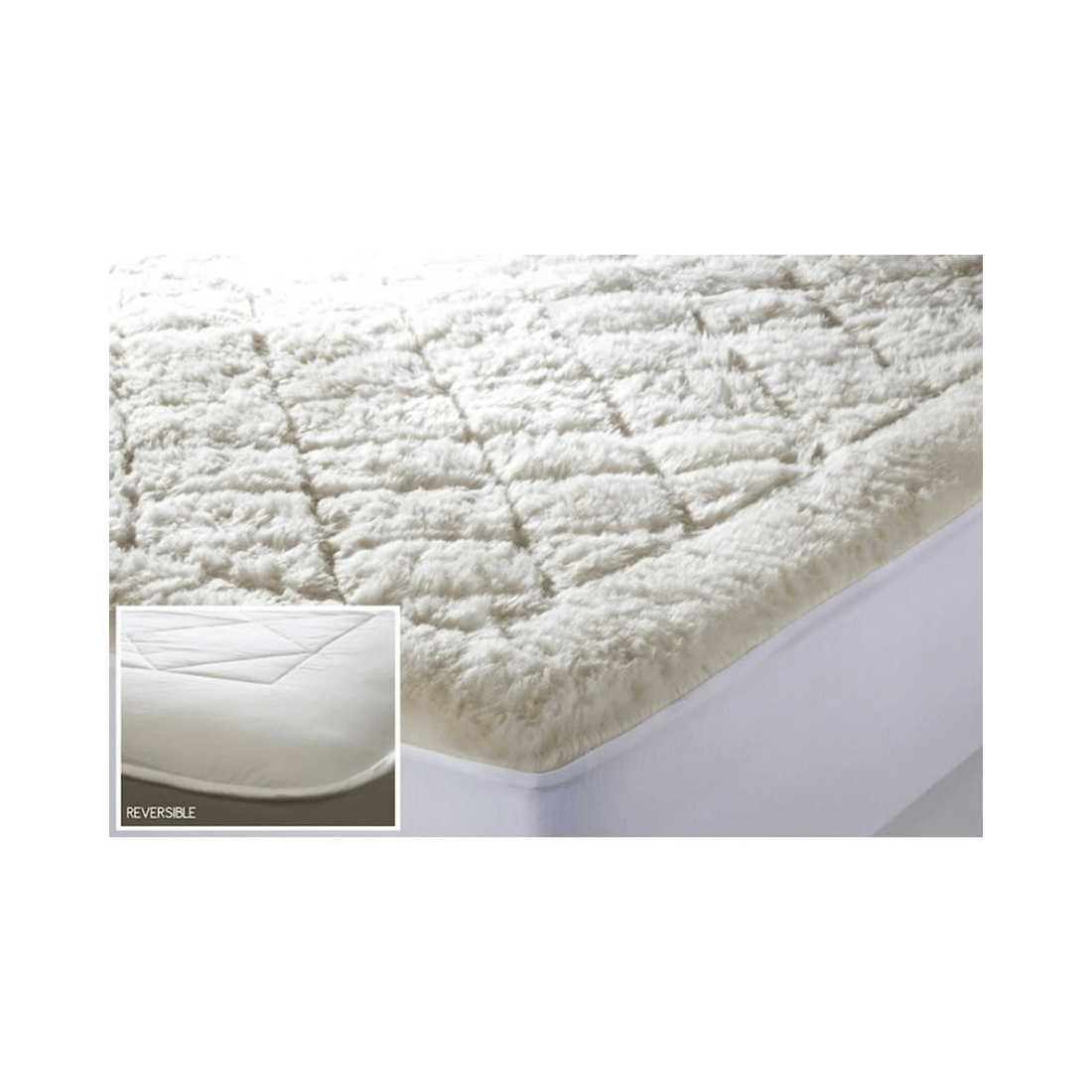 2 Jason Bedding Reversible Australian Wool Underlay 550 GSM - Cotton Percale Backing, Machine - White, 2 of 2