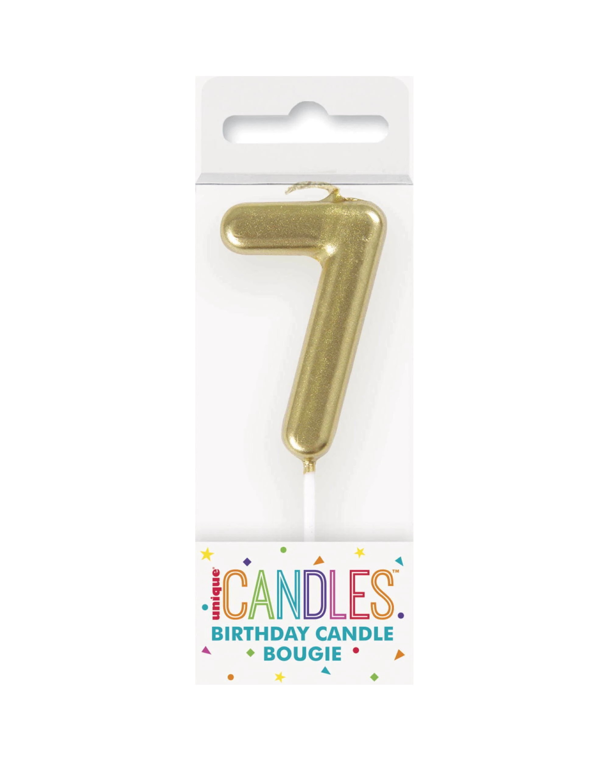 2 Unique Number 7 Candle - Gold, 2 of 2