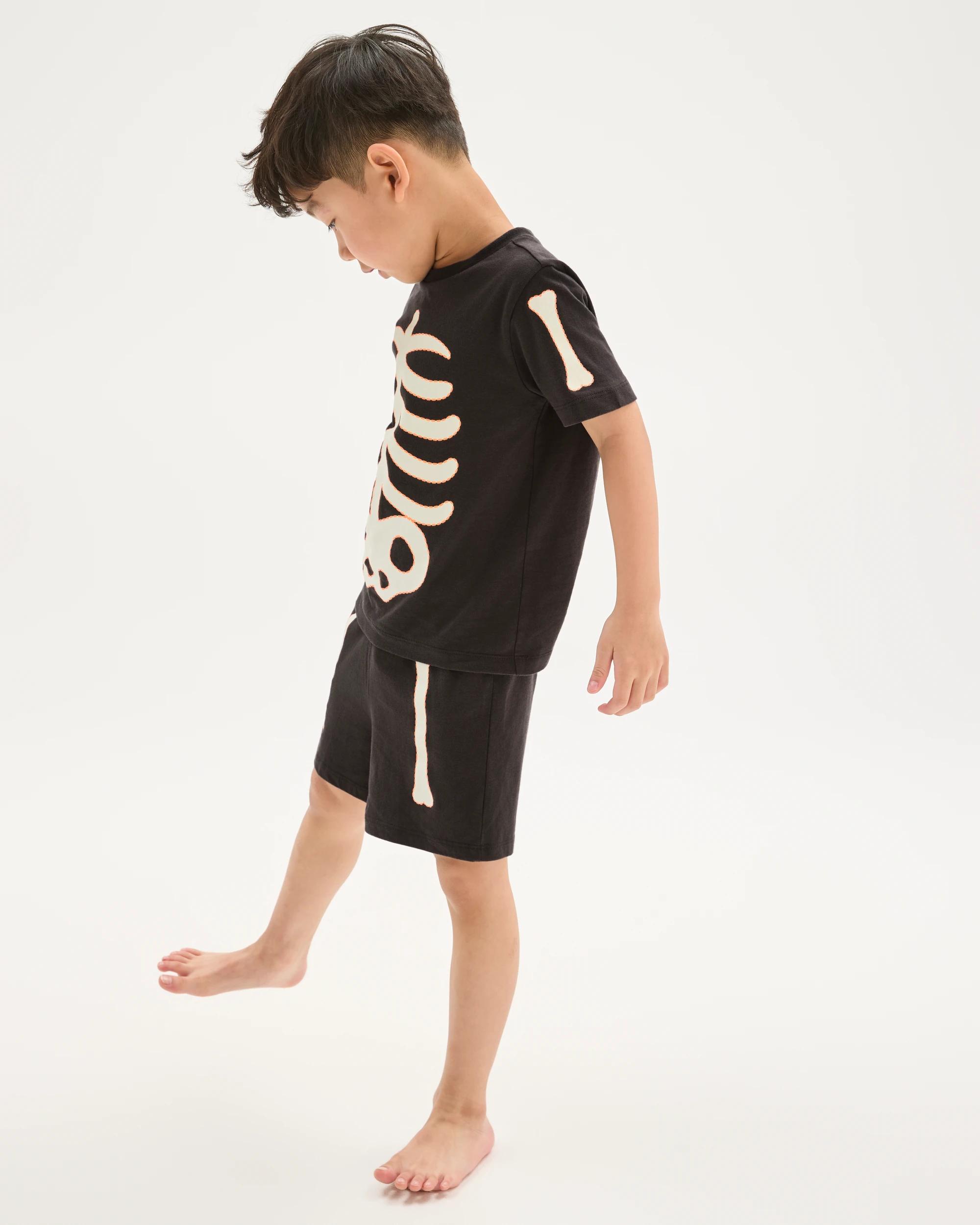 5 Target Kids Sibling Matching Organic Cotton Younger Kids Pyjama Set BLACK SKELETON, 5 of 10