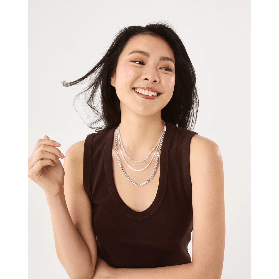 8 3 Pack Essential Chain Necklace - Silver Tone, 8 of 9