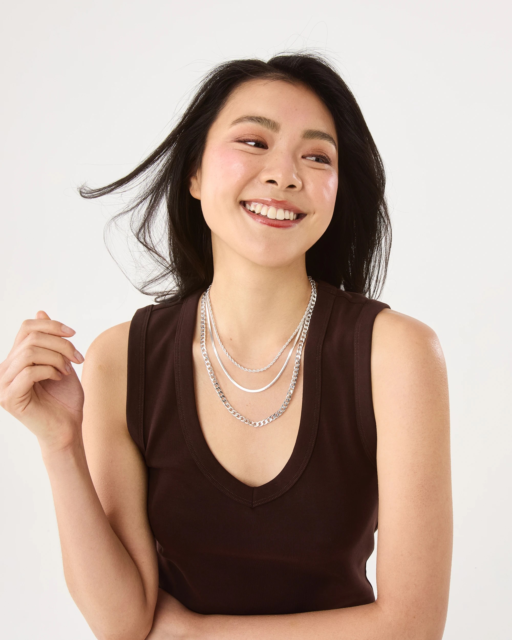 8 3 Pack Essential Chain Necklace - Silver Tone, 8 of 9