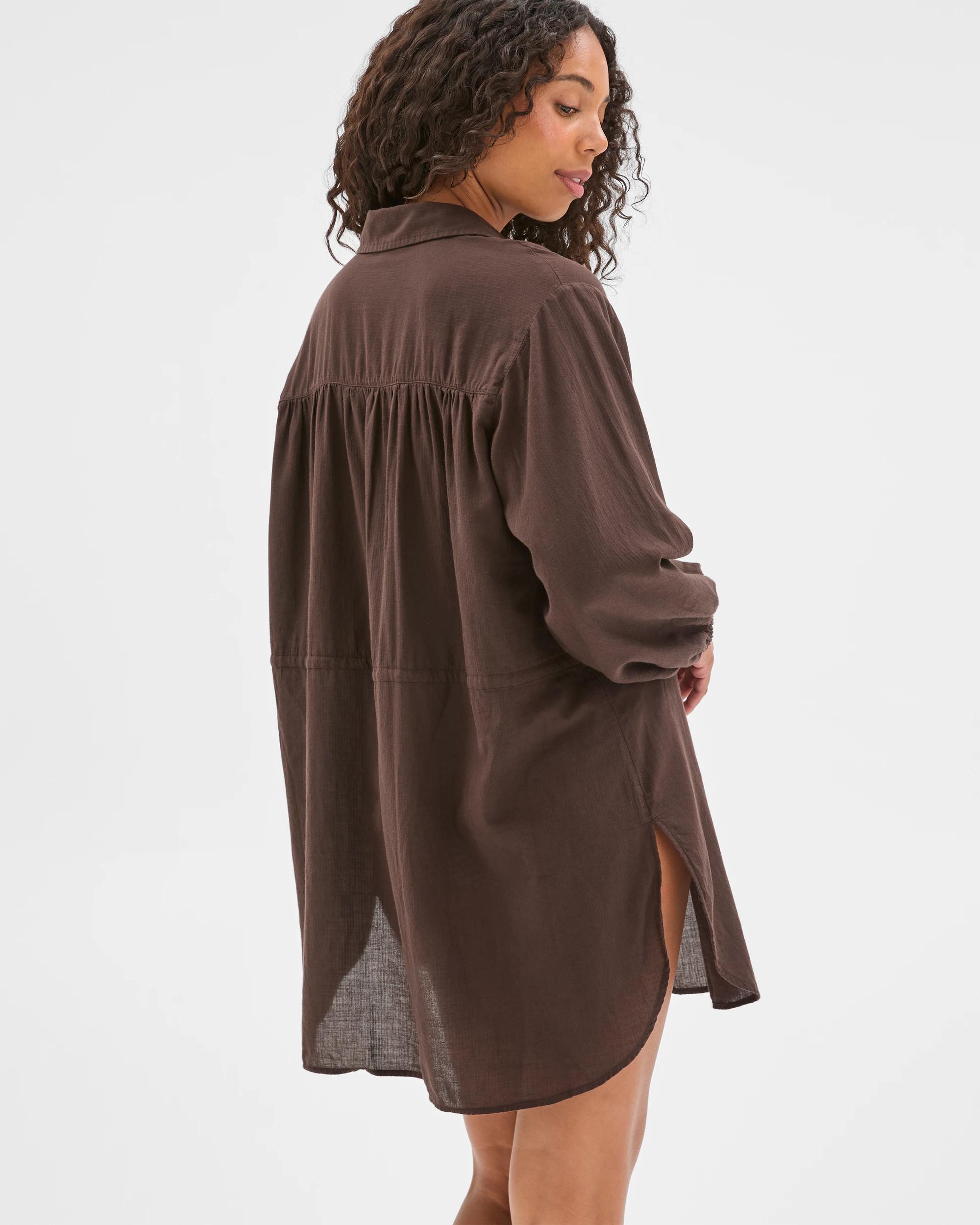 7 Target Woman Resort Australian Cotton Blend Swim Over Shirt COCOA, 7 of 7