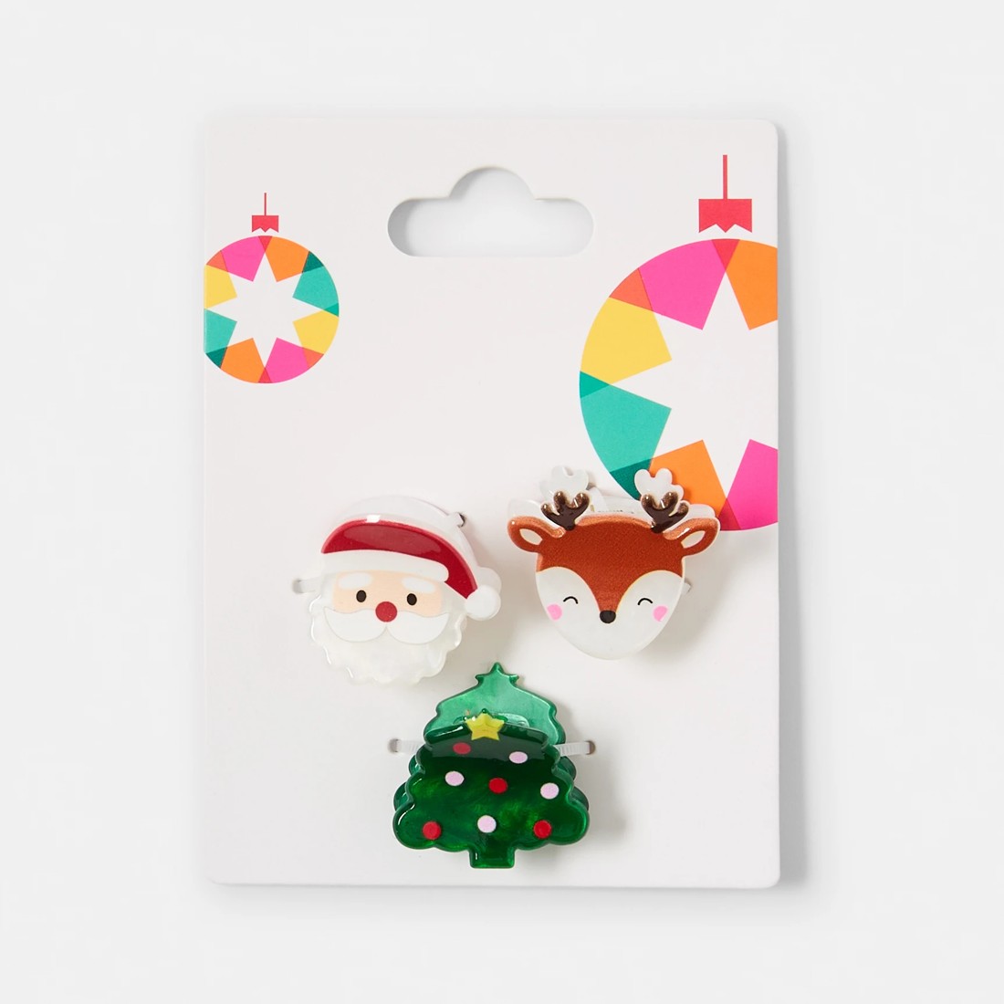 3 3 Pack Christmas Claw Hair Clips, 3 of 3