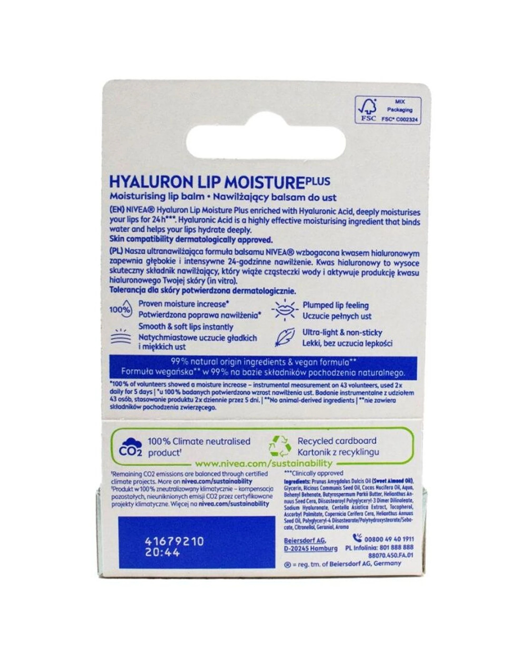 1 Nivea Lip Moisture Plus Hyaluron 6PK With Hyaluronic Acid 5.2g - White, 1 of 1