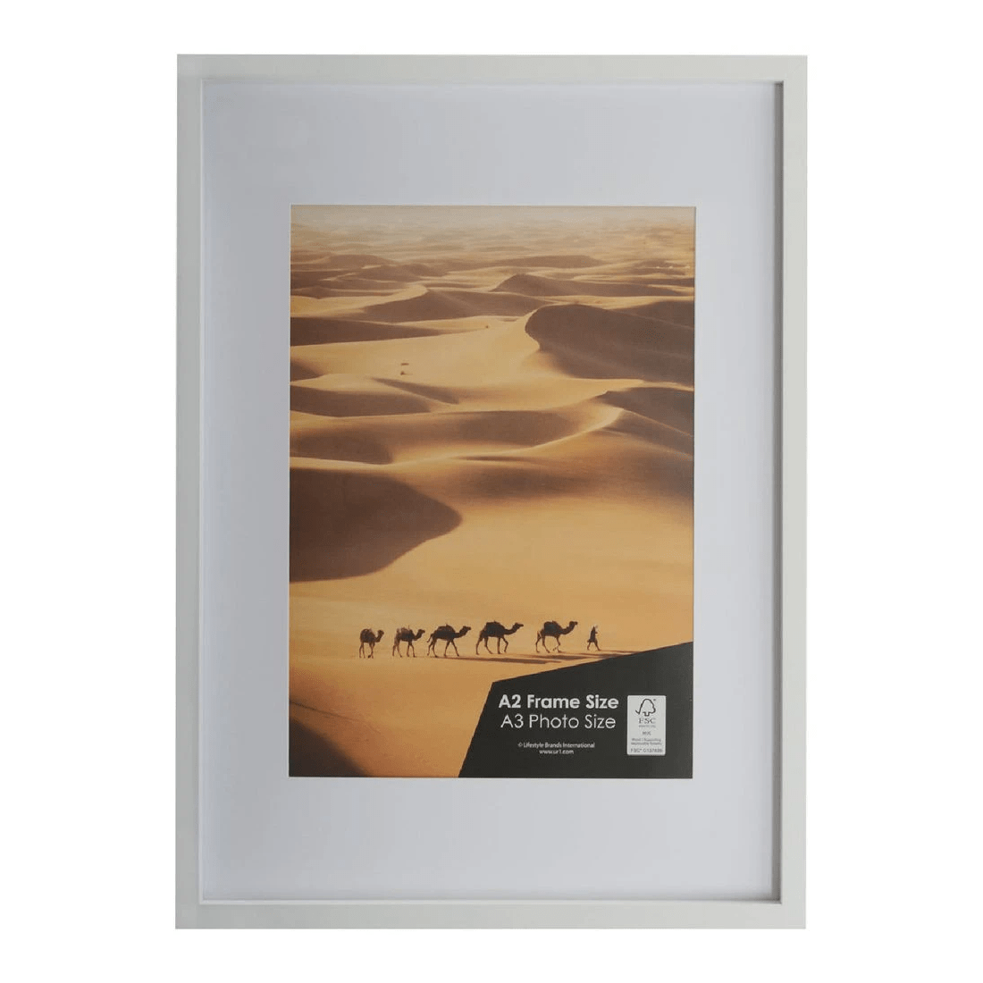 1 Sahara A2 with A3 Opening Poster Frame White, 1 of 4
