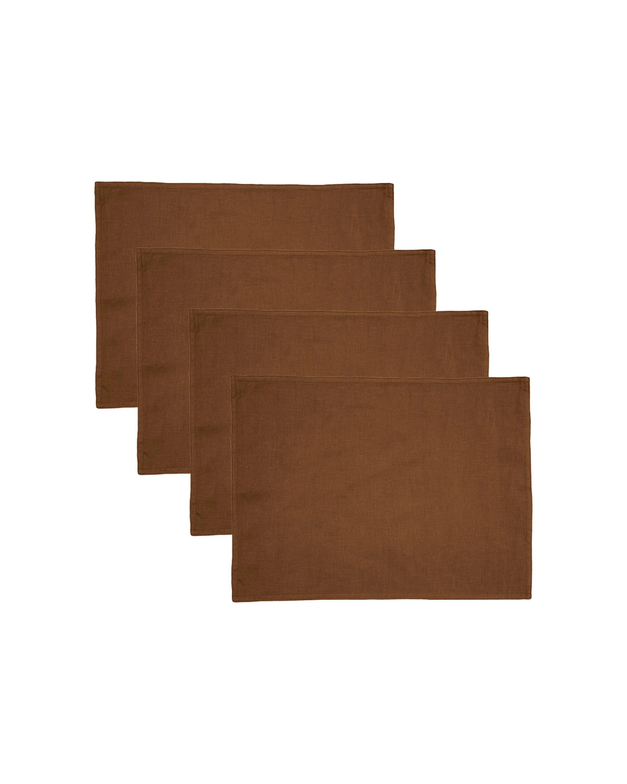 1 Bambury Tableware/Dinnerware Linen Placemat Hazel 4PK 33x45cm - Brown, 1 of 1