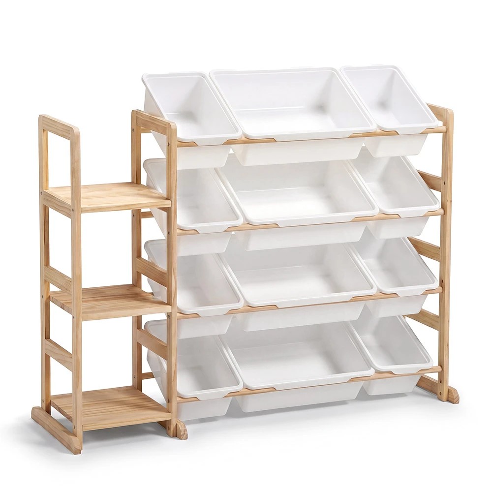 PlayPals Kid Storage Box Toys Organizer 3 Shelves and 12 Bins Display ...