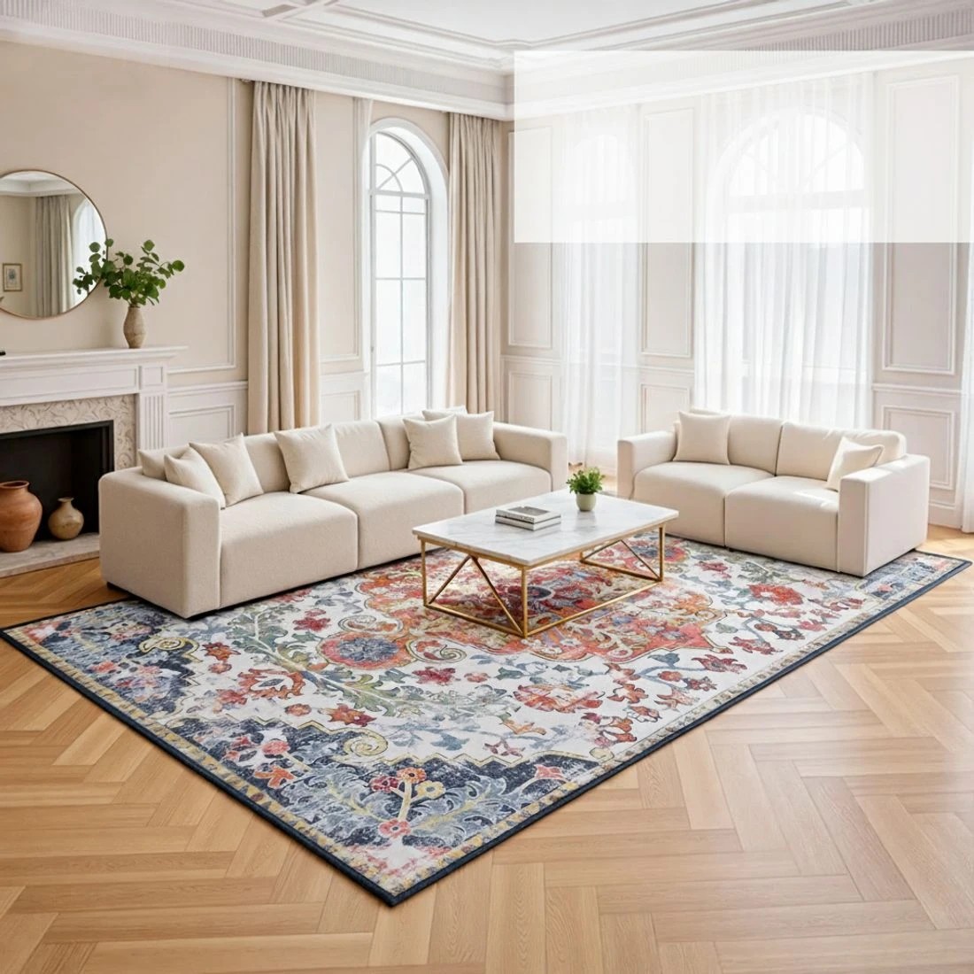 4 Artiss Floor Rug 240X340cm Large Washable Geometric Area Rug Modern Carpet Mat - Multi, 4 of 9