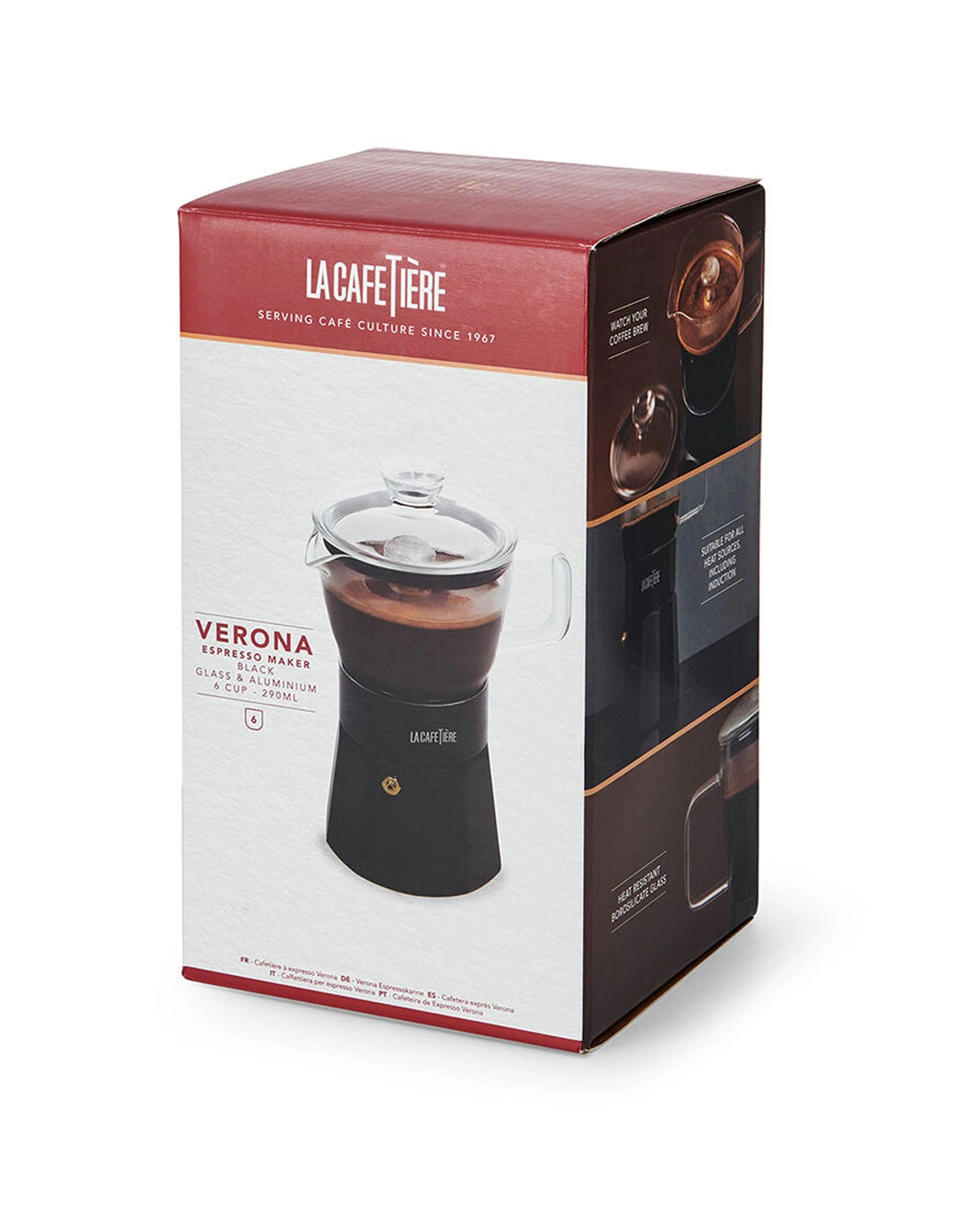 8 La Cafetiere Verona Glass Coffee Espresso Maker Up To 6 Cups 240ml - Black, 8 of 8