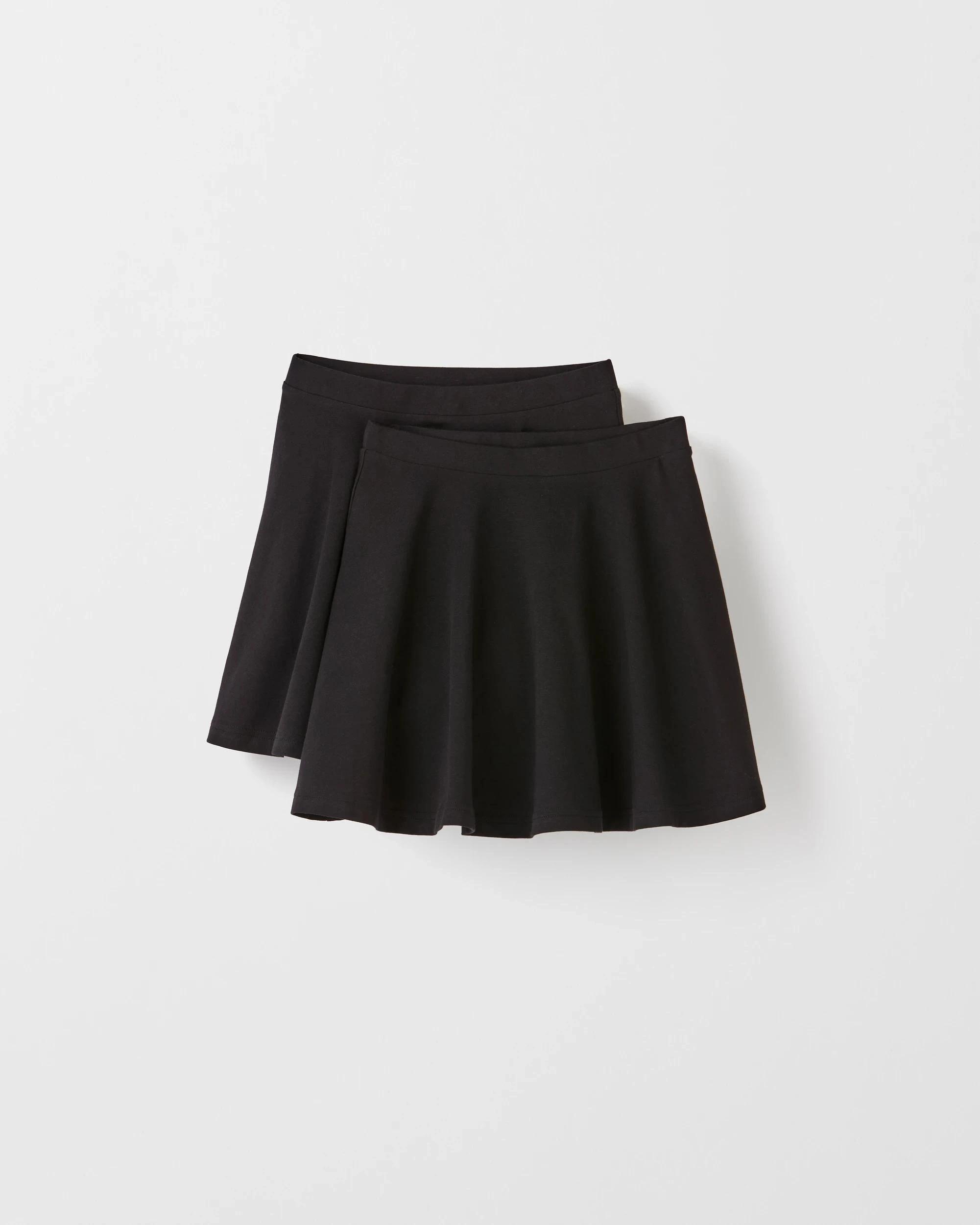 1 Target Kids Australian Cotton 2 Pack Knit Skort BLACK, 1 of 3