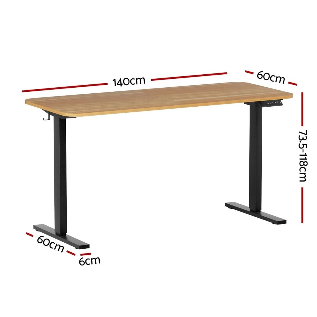2 Artiss Electric Standing Desk 140cm Adjustable Height Motorised Home Office Desk
 - brown, 2 of 3