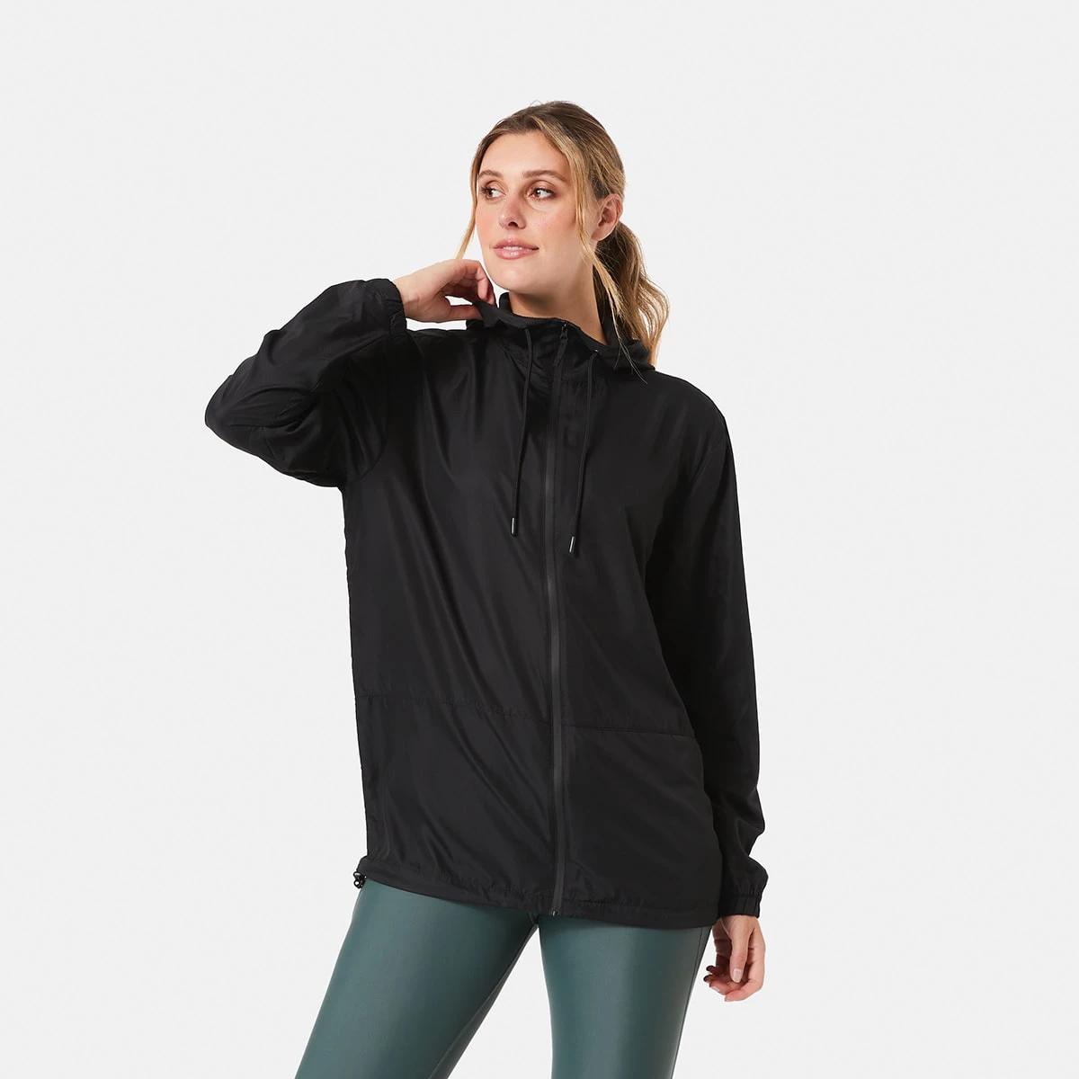 4 Active Unisex Packable Rain Jacket BLACK, 4 of 10