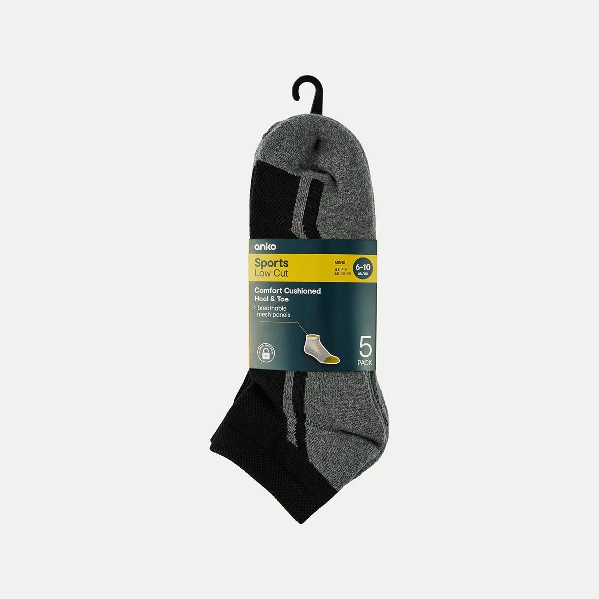 3 5 Pack Low Cut Mesh Sport Socks BLACK, 3 of 3