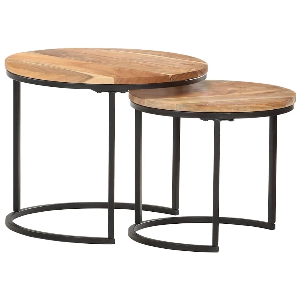 6 Vidaxl Nesting Table Wooden Coffee Table - Brown, 6 of 9