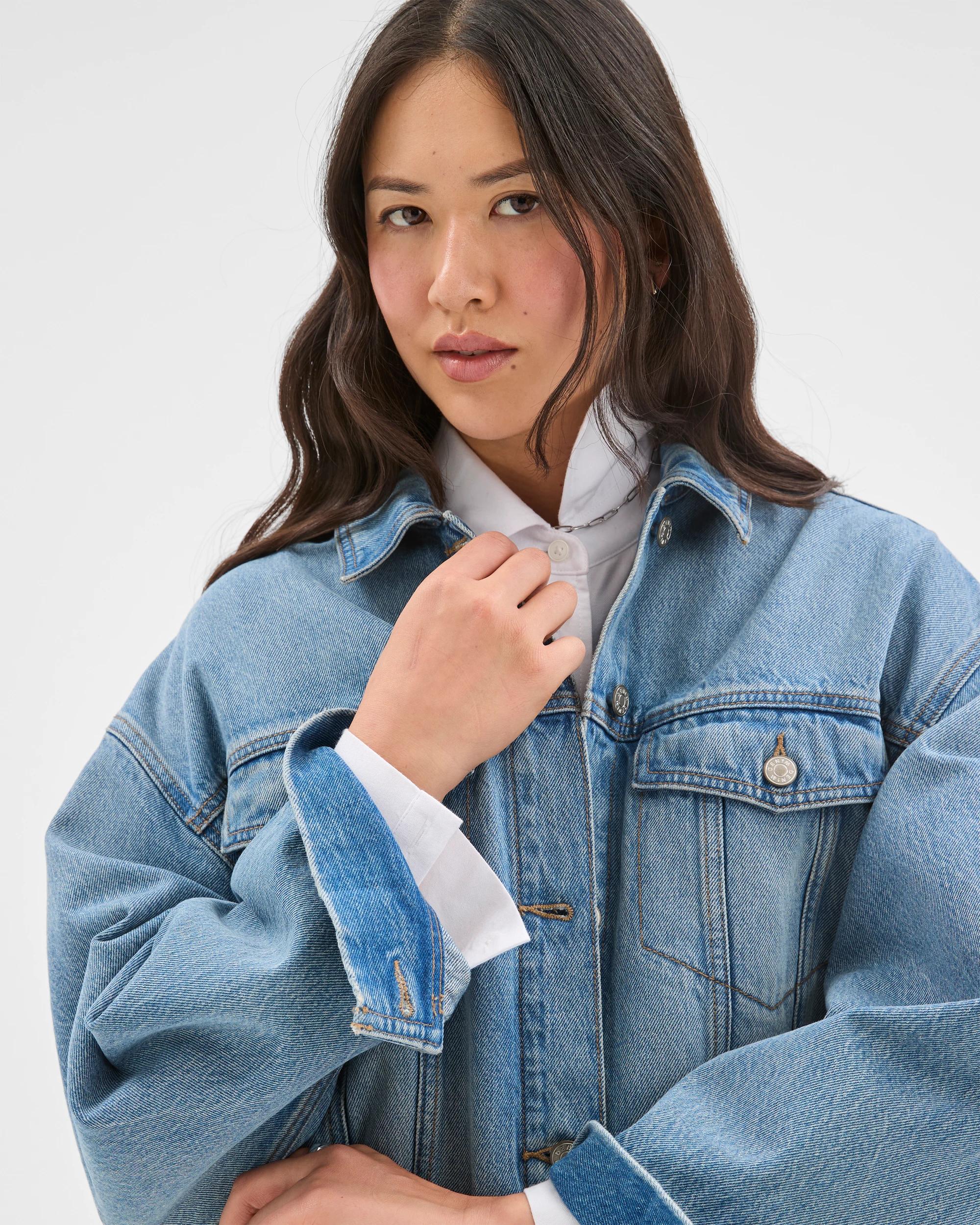 5 Target Denim Cocoon Sleeve Denim Jacket VINTAGE WORN, 5 of 8