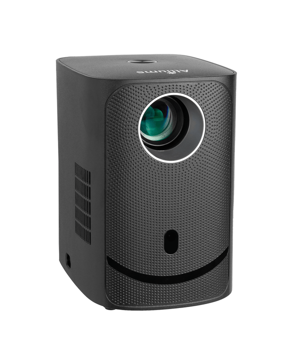 Alliums Projector Electric Focus HD 1080p Supported, 10,000:1 Contrast, HiFi Speaker, Bluetooth - Black