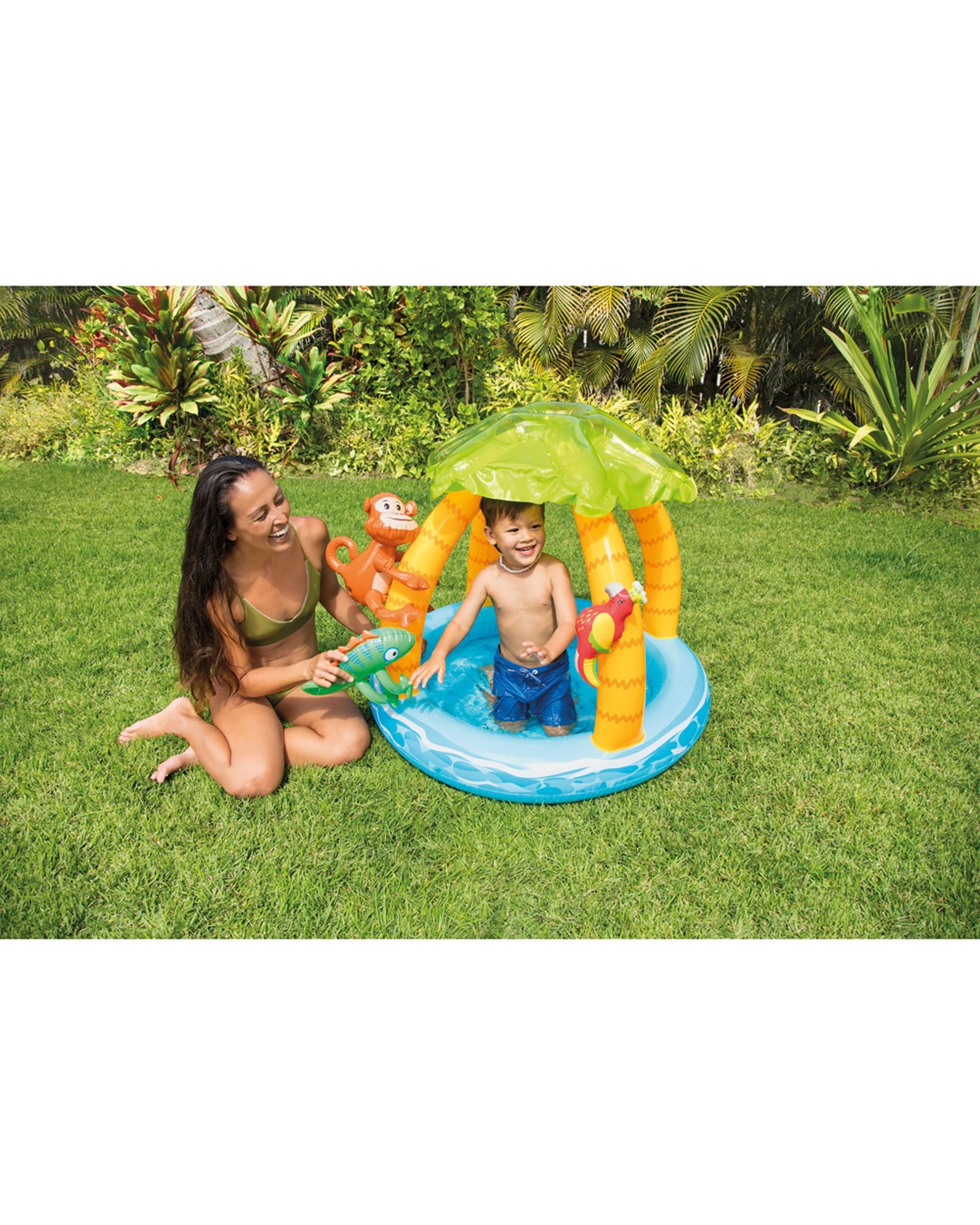 3 Intex Tropical Island Baby Pool w/ Built-In Palm Tree Sunshade - Multi, 3 of 3