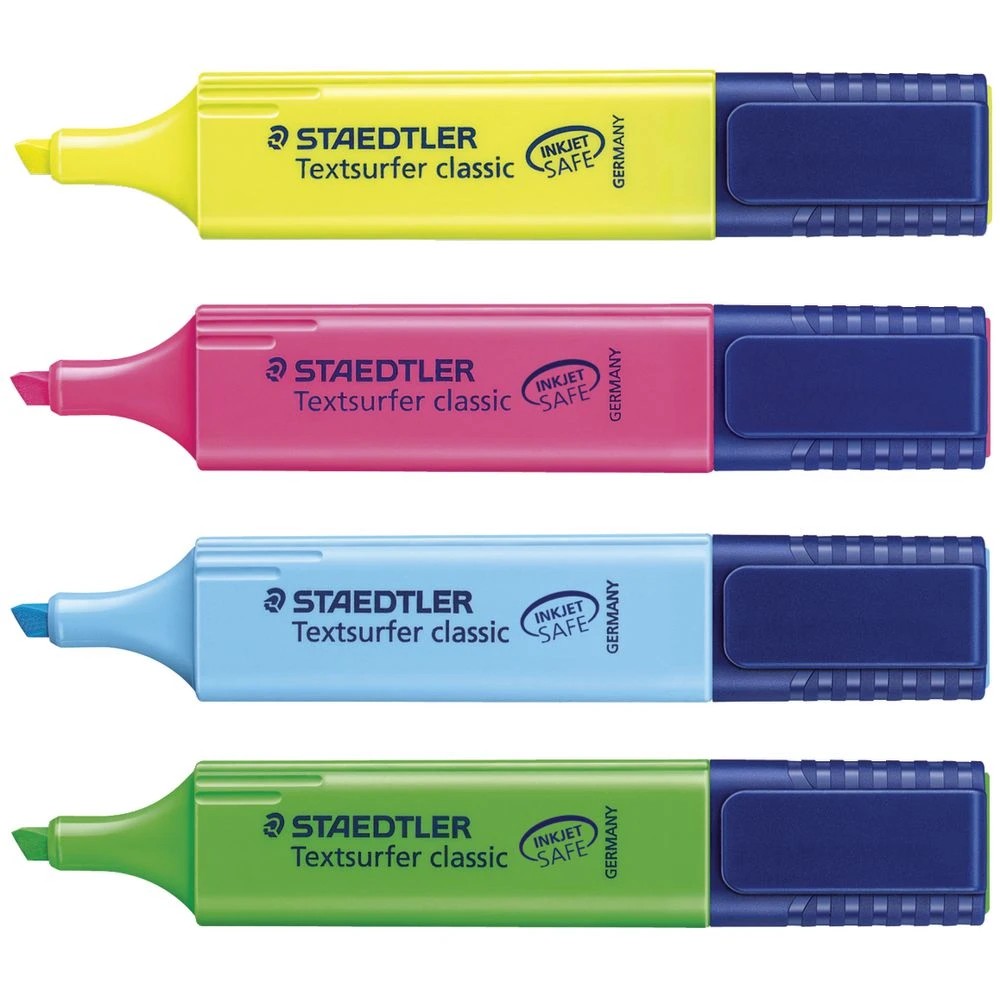 4 Staedtler Textsurfer Classic Highlighters Assorted 4 Pack, 4 of 10