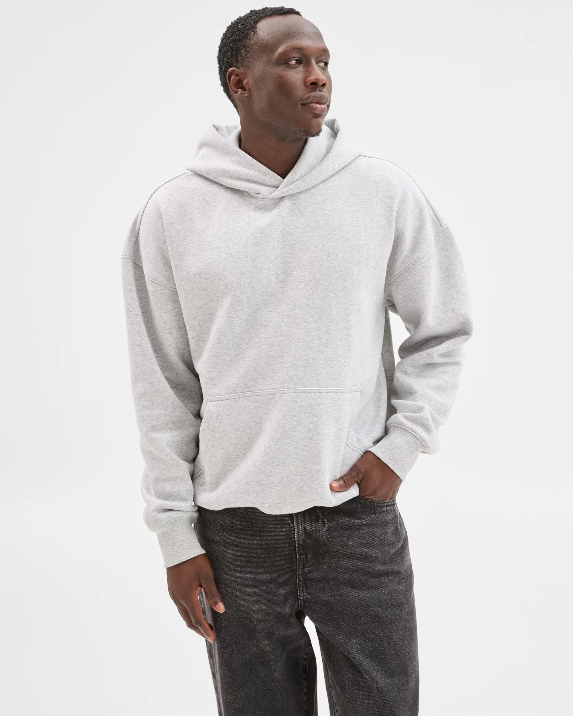 1 Commons Australian Cotton Blend Heavyweight Oversized Hoodie GREY MARLE, 1 of 6