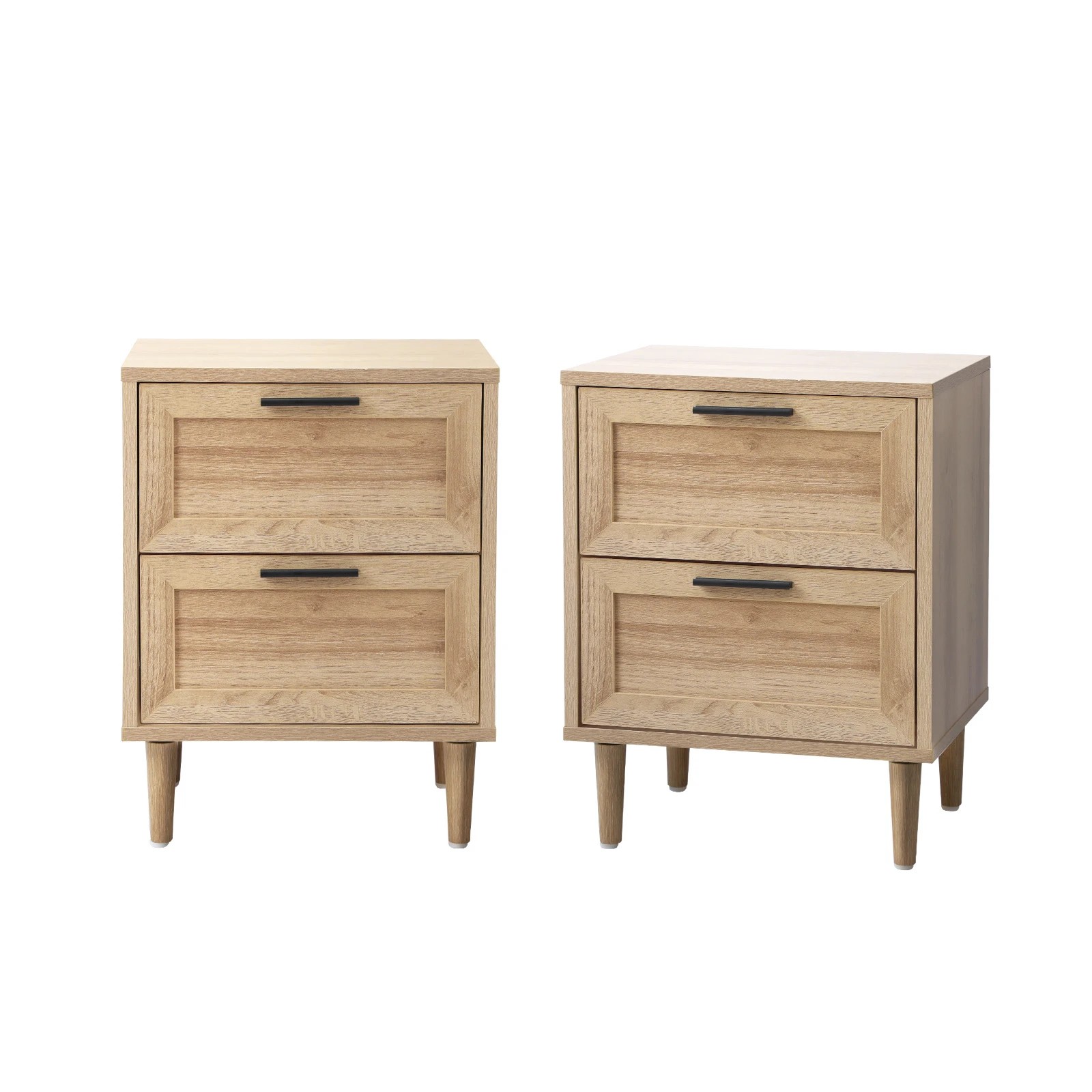 1 Oikiture Bedside Tables Set of 2 Nightstand Side End Table Bedroom Storage - Natural, 1 of 9