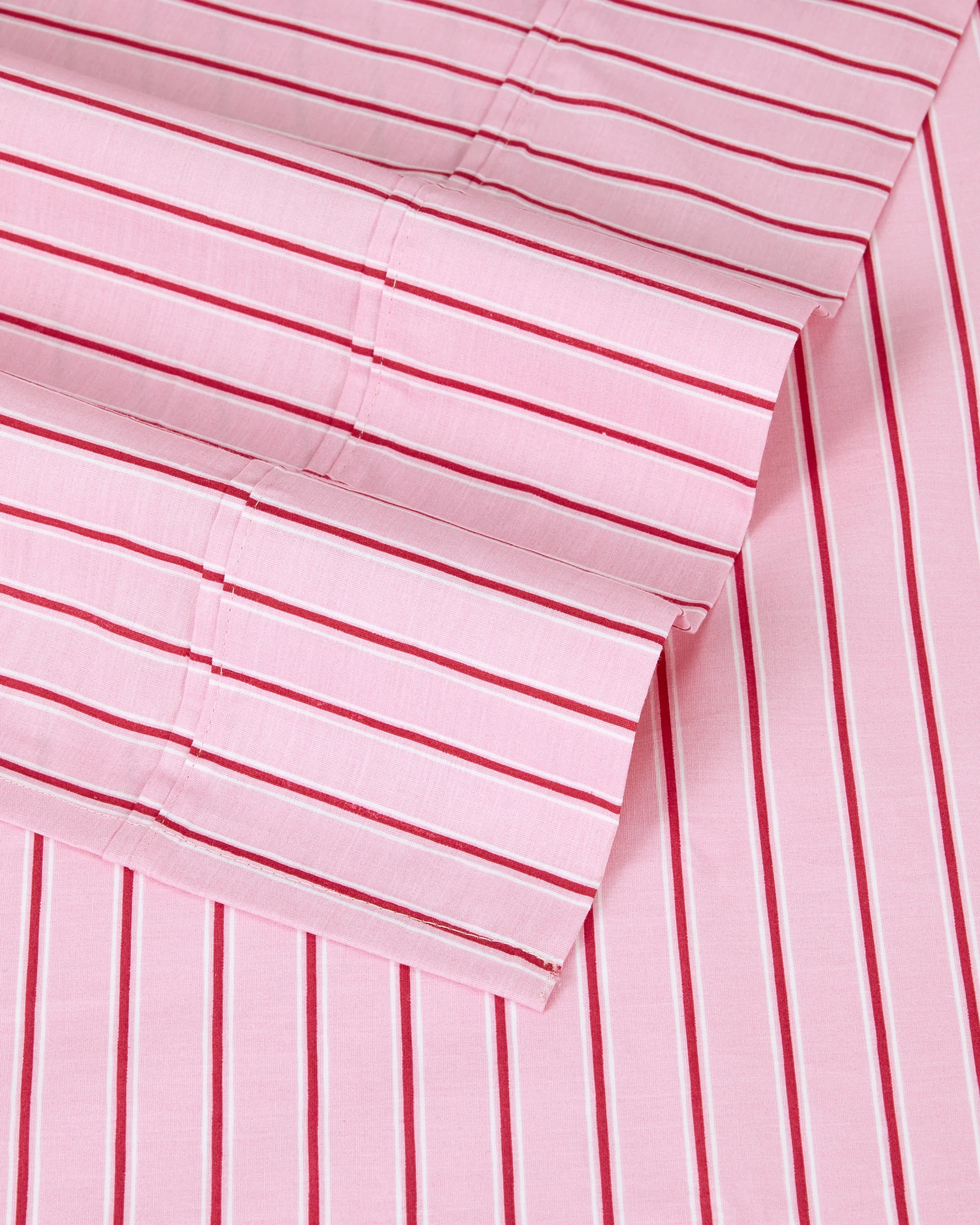 4 250 Thread Count Cotton Stripe Sheet Set - King Bed, Pink, 4 of 7