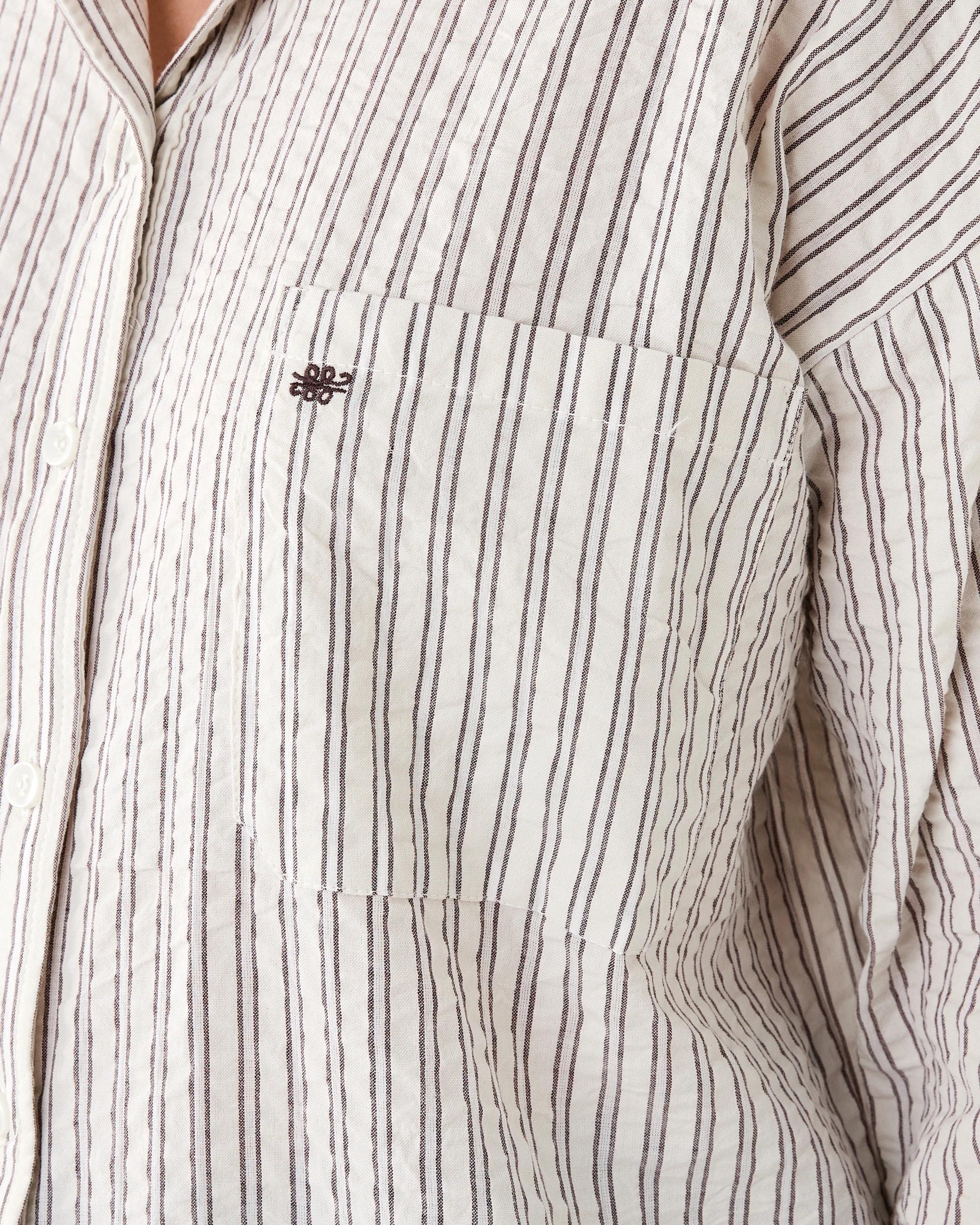 7 Long Sleeve Oversized Seersucker Shirt Dbl Strp, 7 of 9