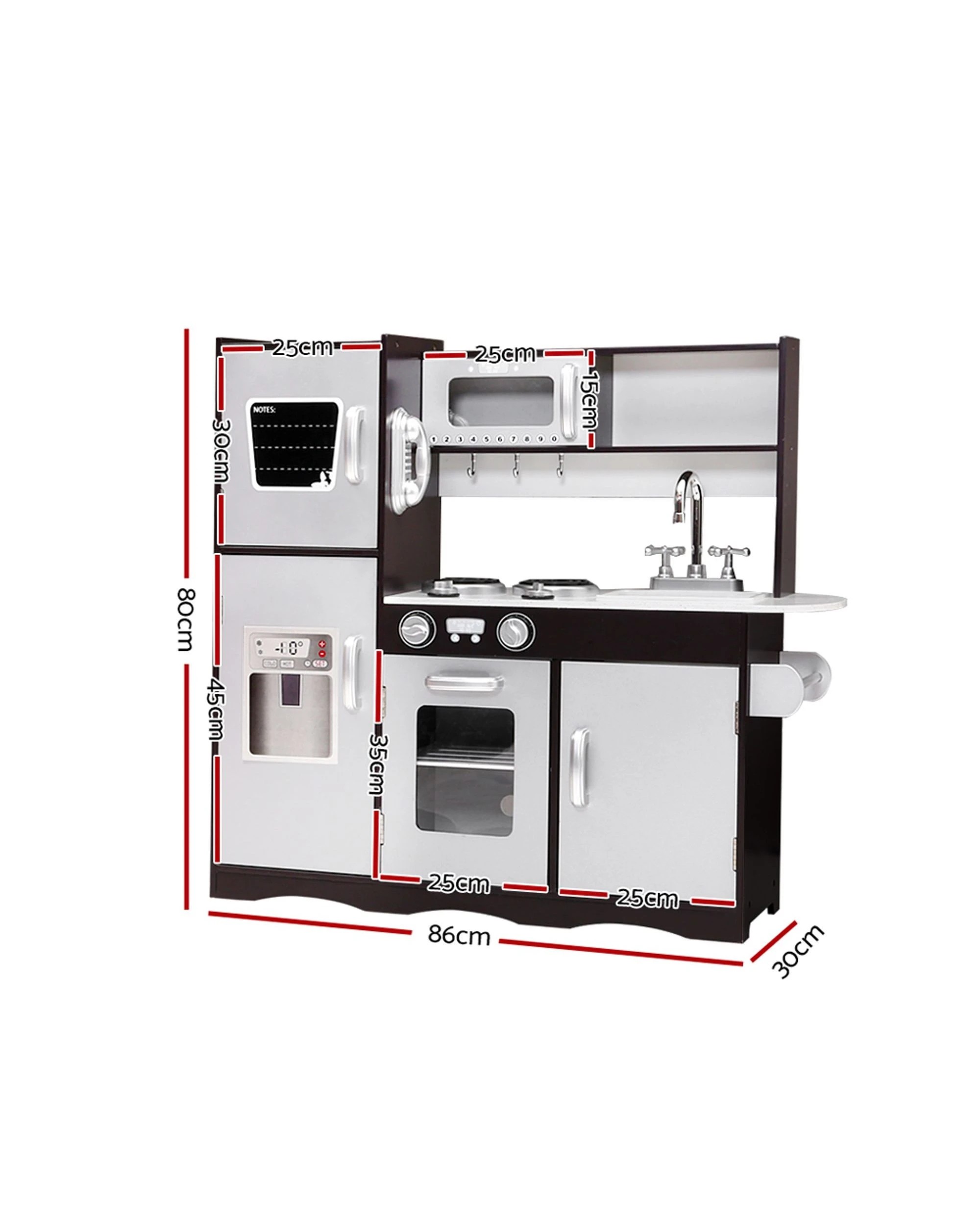 2 Keezi Kids Kitchen Play Set Wooden Pretend Toys Cooking Children Stove Fridge - Multi, 2 of 5