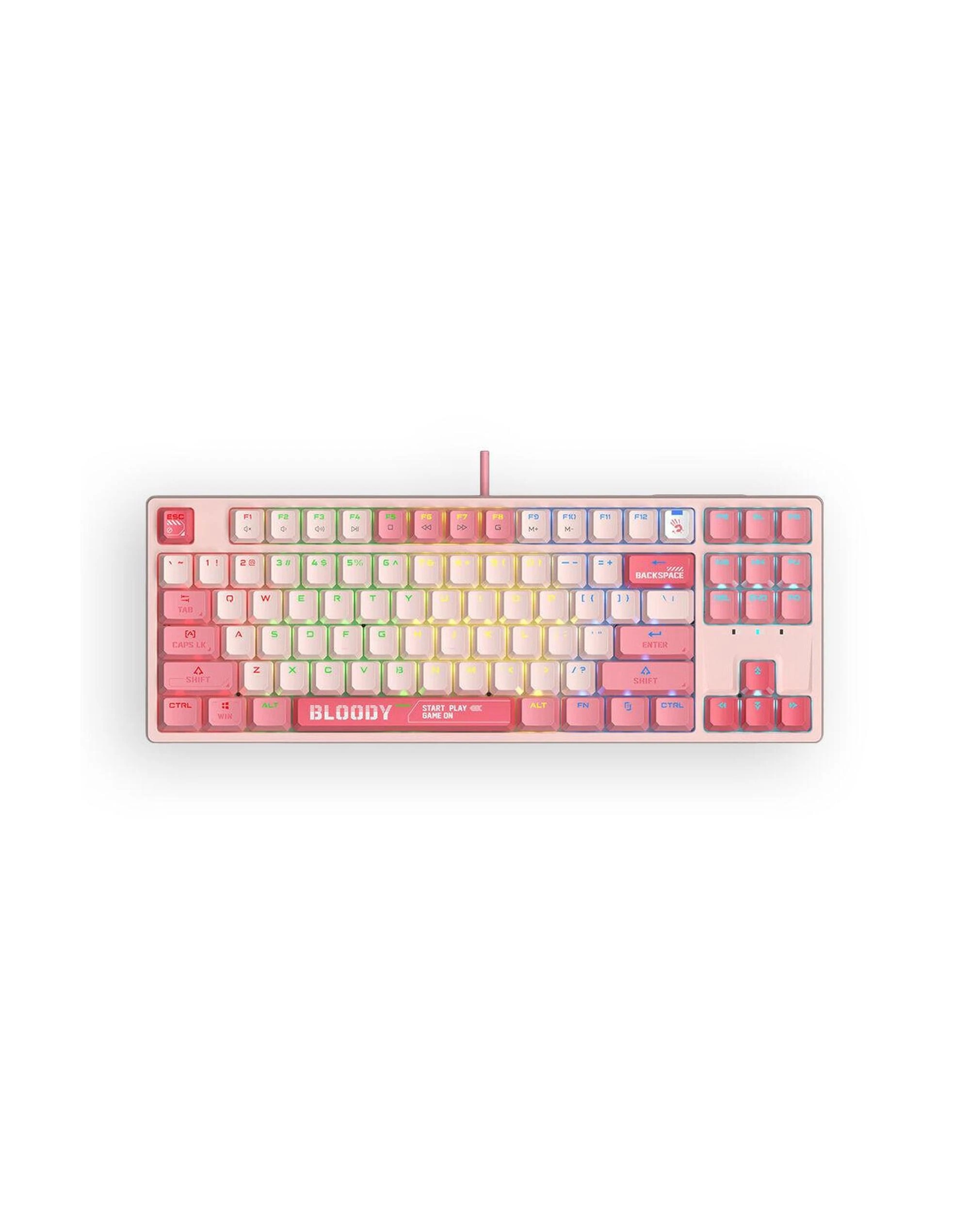 1 Bloody S87 Energy Pink TKL BLMS Mechanical Keyboard, 1 of 4
