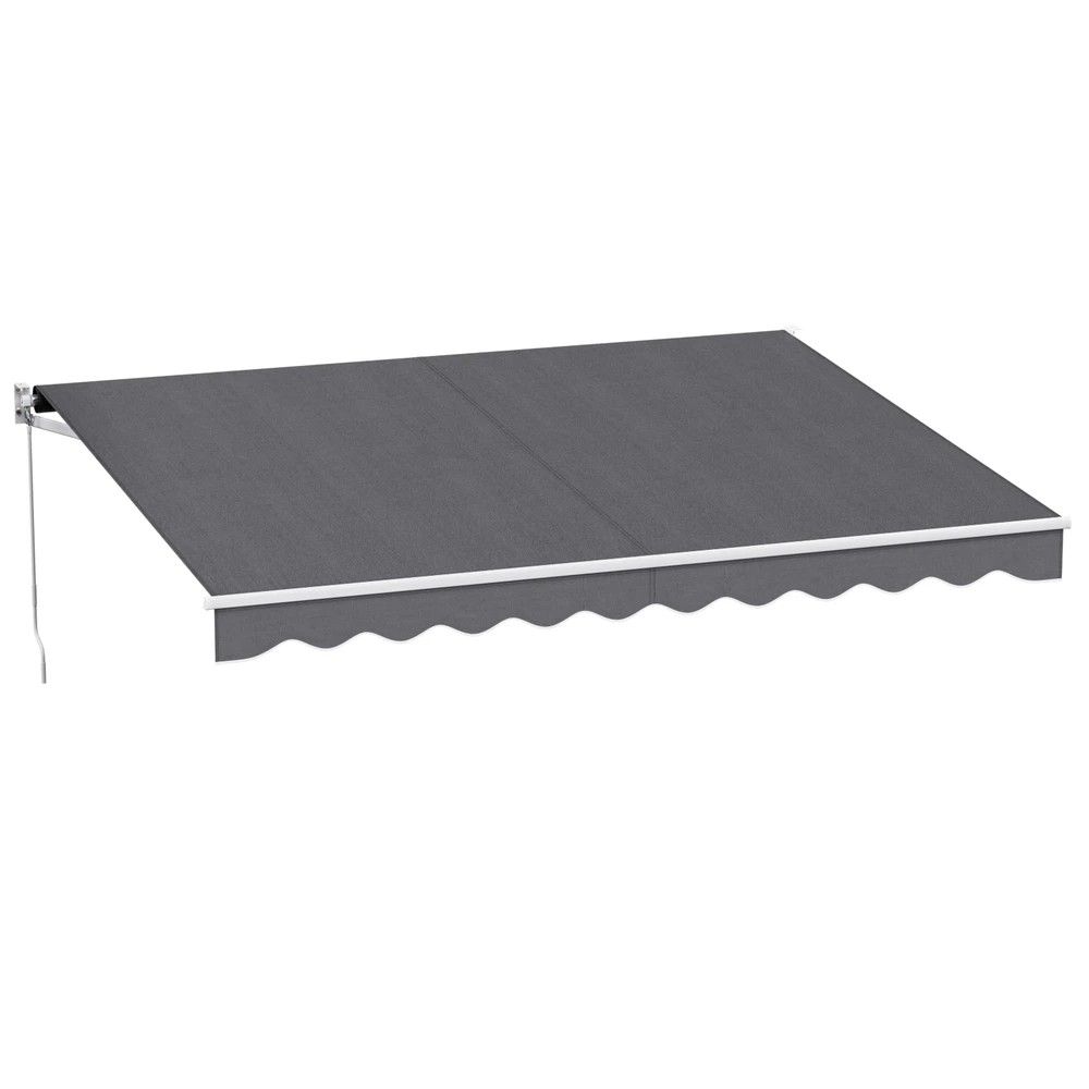 1 Instahut Retractable Folding Arm Awning Manual Sunshade 4Mx3M - Grey, 1 of 6