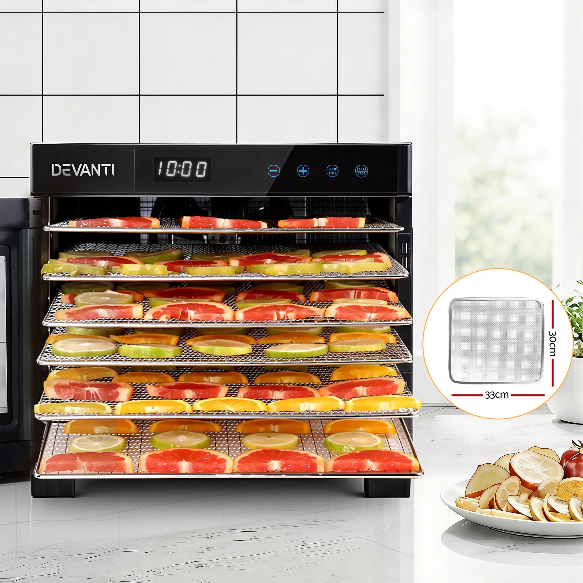 5 Devanti Food Dehydrator 6 Tray With Hanging Rack - Silver, 5 of 9