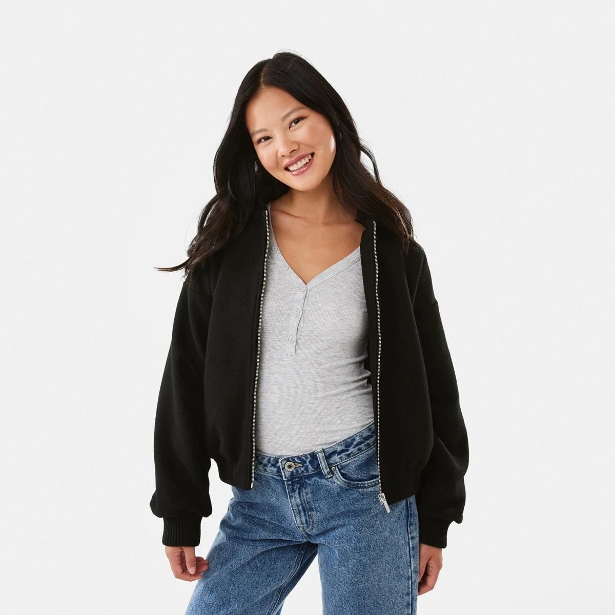 1 Soft Bomber Jacket Black, 1 of 8