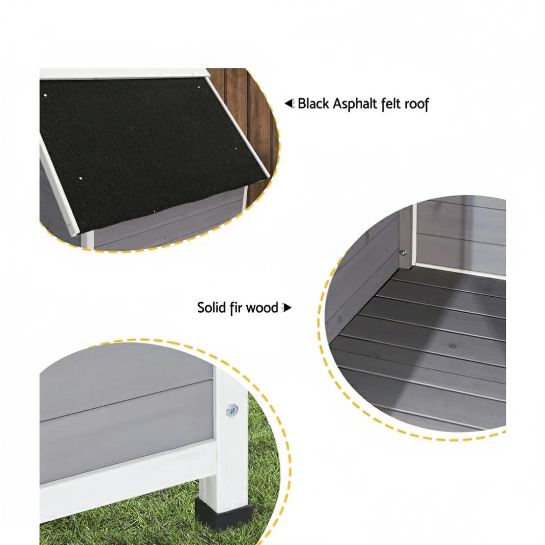 4 i.Pet Dog Kennel en Large Outdoor House Indoor Puppy Pet Cabin Weatherproof - Multi, 4 of 5