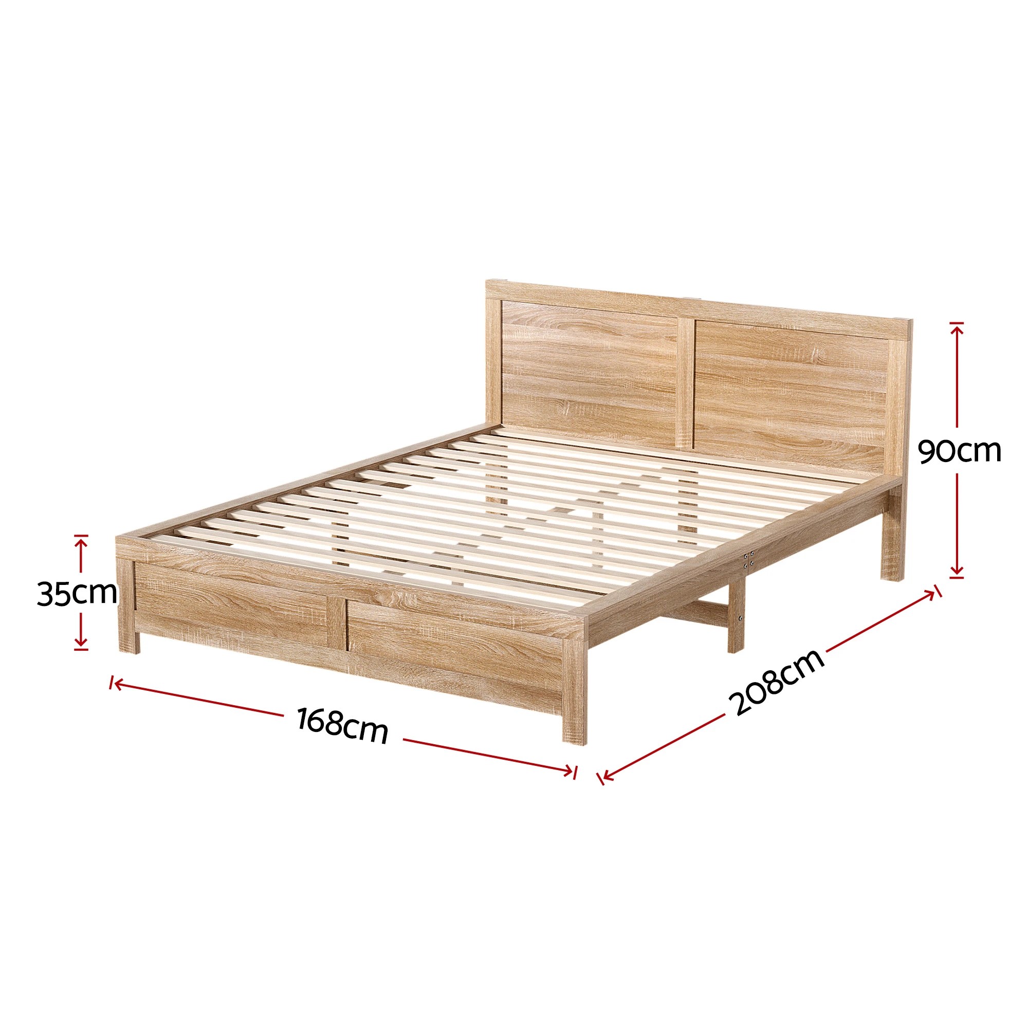 3 RoomSense 26cm Firm Mattress Bundle with Oatmeal Wooden Bed Frame - Queen Bed - Brown, 3 of 9