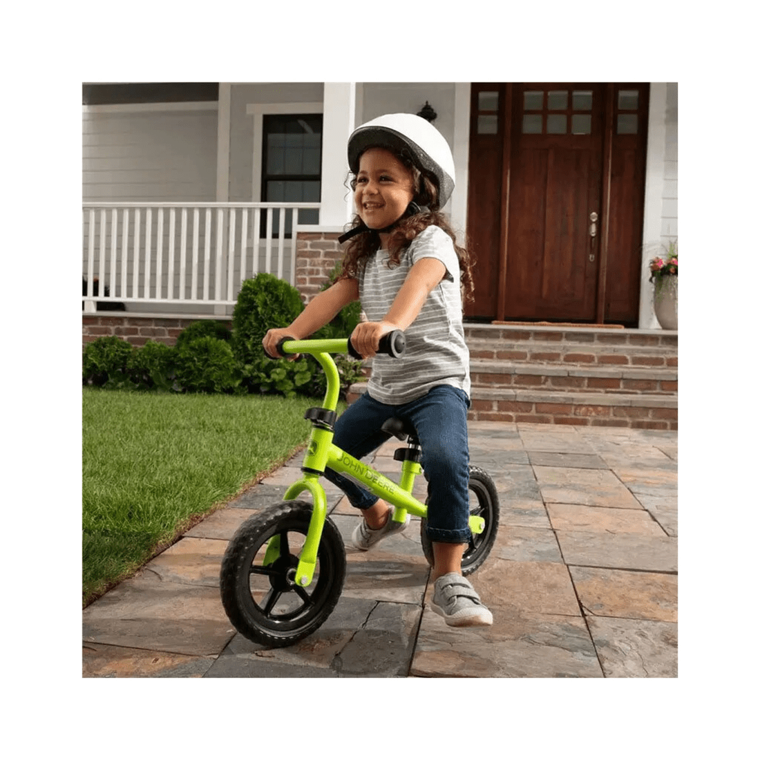 2 John Deere 25cm Green Steel Adjustable Kids Balance Bike Suitable 2 Years Plus - Green, 2 of 3