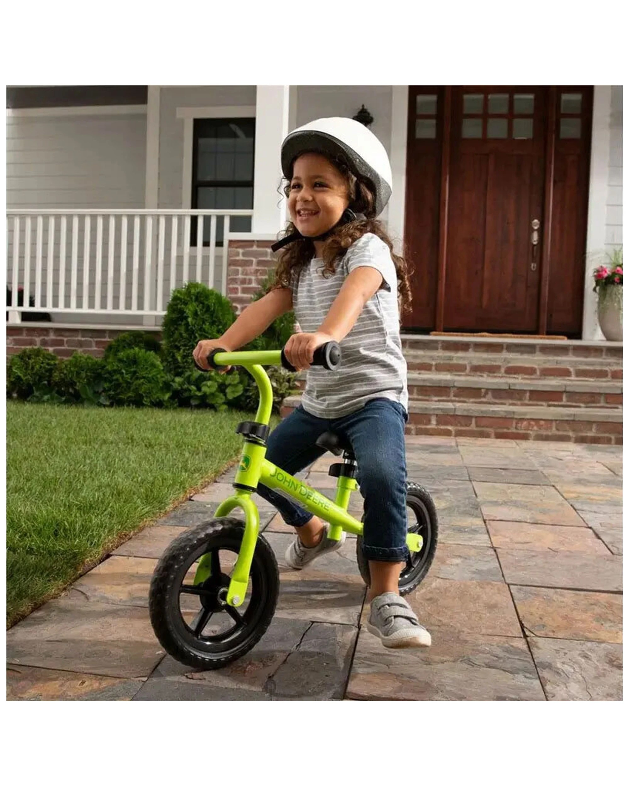 2 John Deere 25cm Green Steel Adjustable Kids Balance Bike Suitable 2 Years Plus - Green, 2 of 3