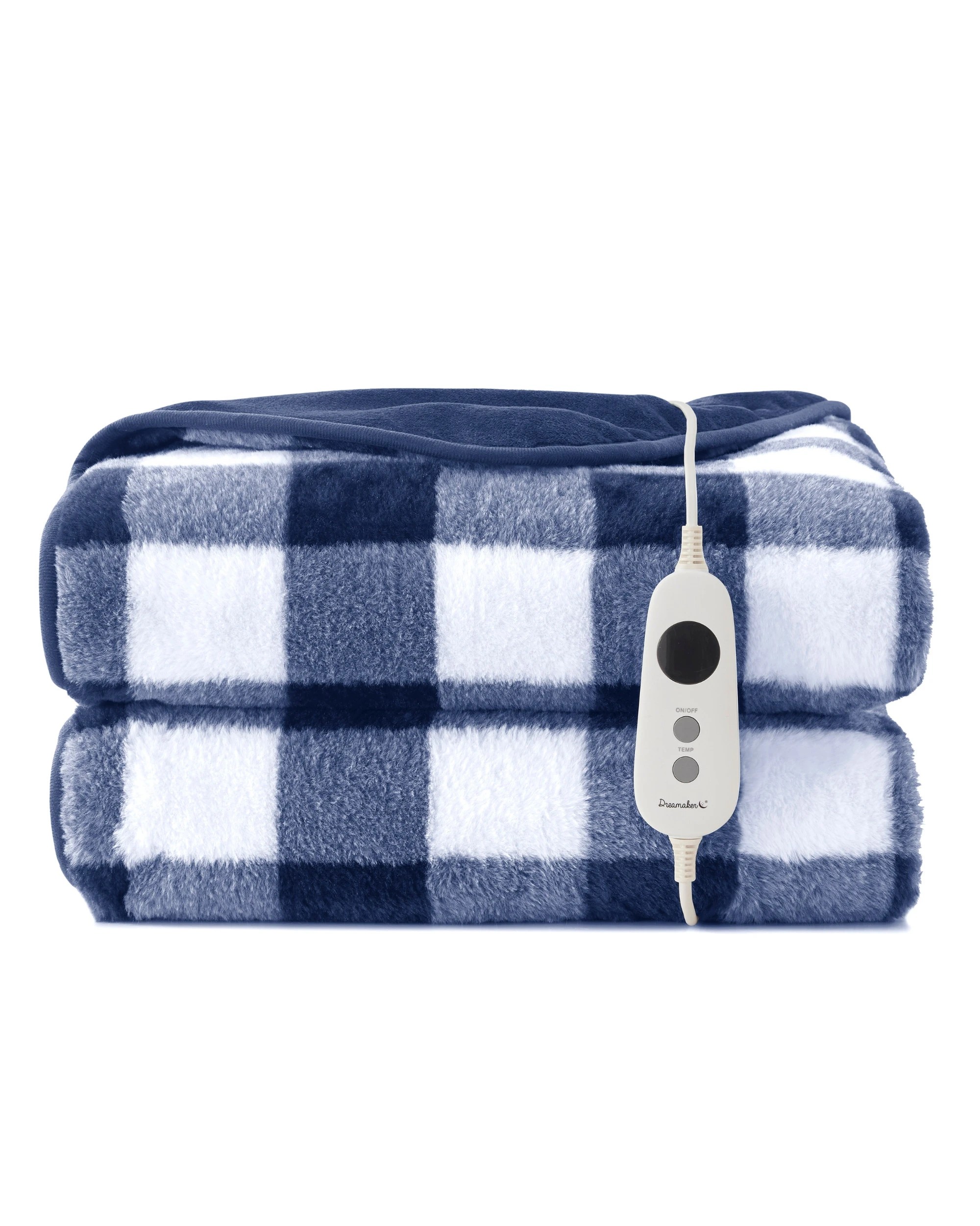 2 Dreamaker Gingham Plush Heated Throw 180x200cm - Midnight Blue, 2 of 9