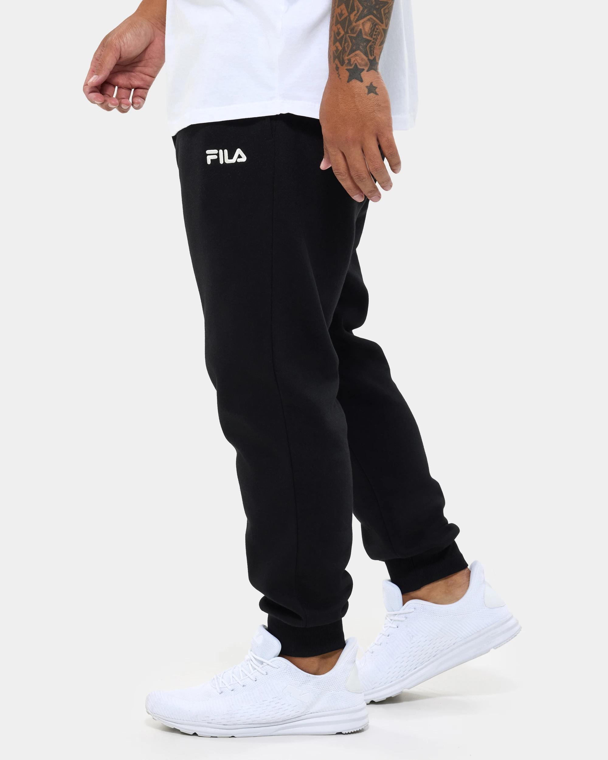 3 Fila Plus Heavyweight Fleece Trackpants BLACK, 3 of 7