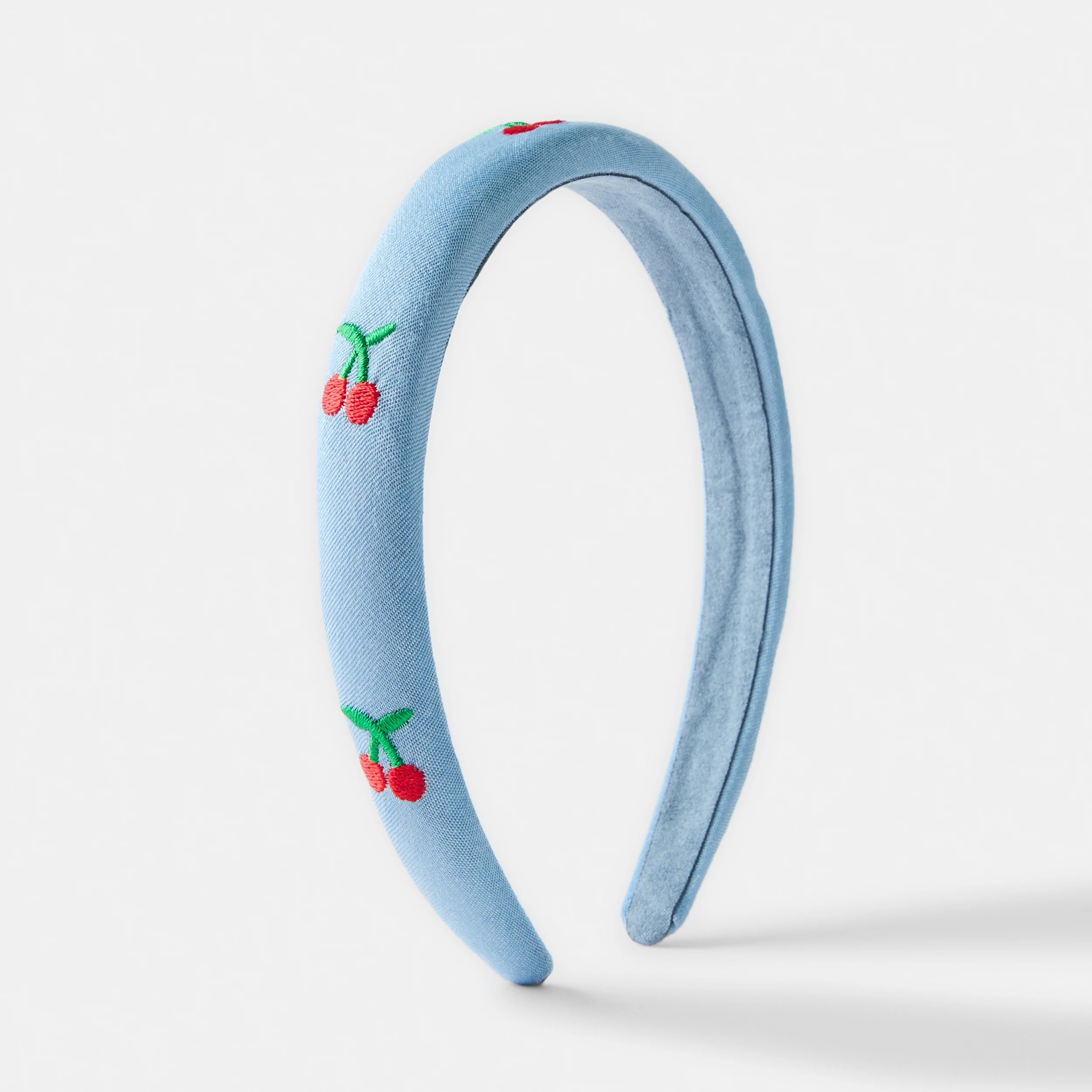 1 Embroidered Cherry Headband - Blue, Red and Green, 1 of 4