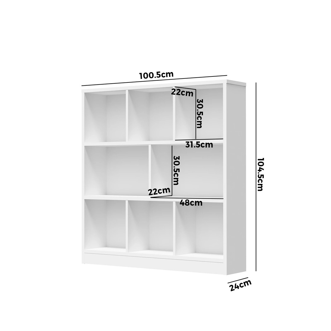 7 Oikiture Bookshelf Bookcase Display Shelves Unit Storage Organizer Stand
 - White, 7 of 9