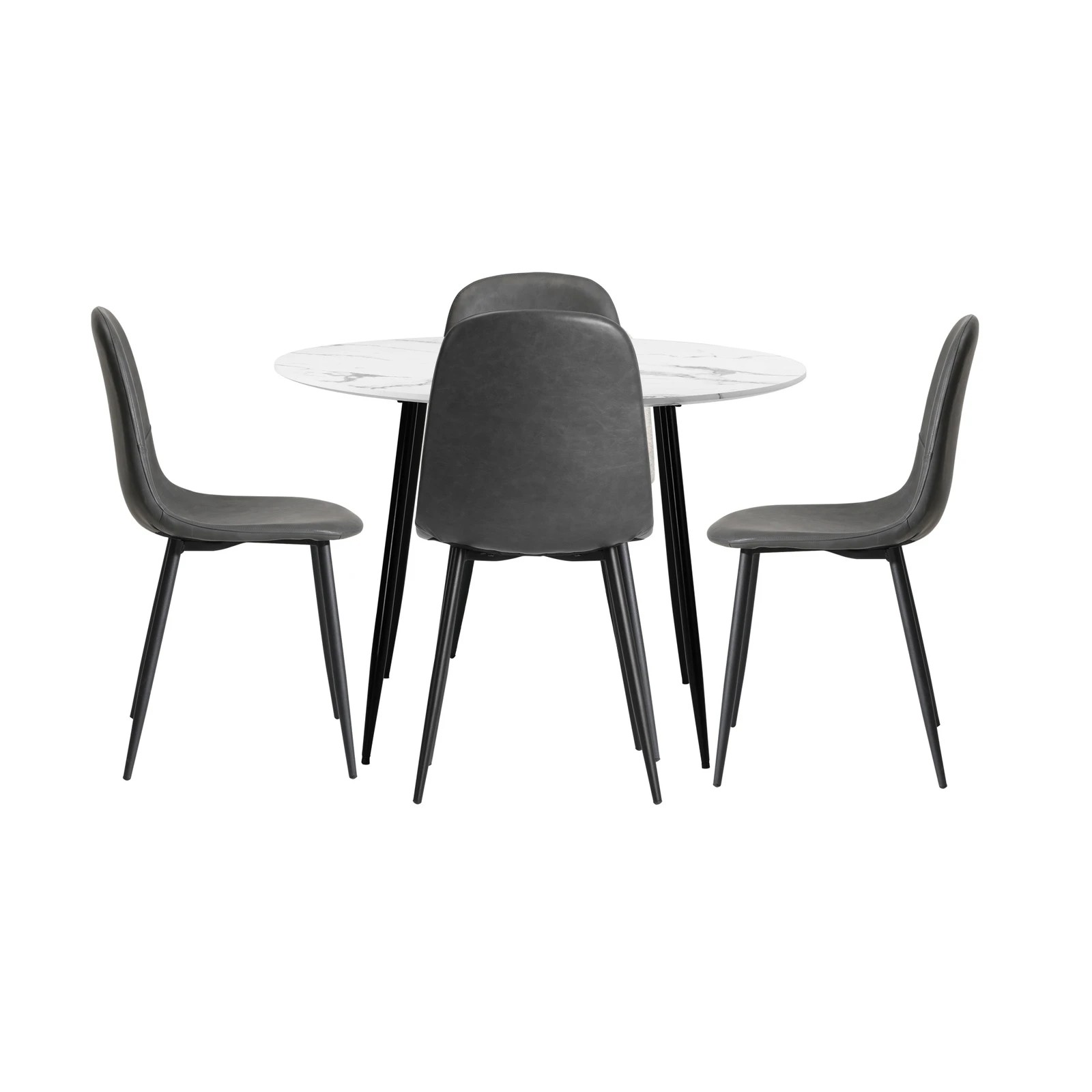 5 Oikiture 110cm Round Dining Table With 4pcs Dining Chairs Pu
 - Multi, 5 of 10