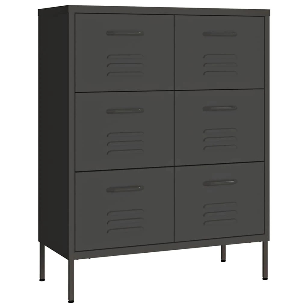 1 Vidaxl Drawer Cabinet - Charcoal, 1 of 10