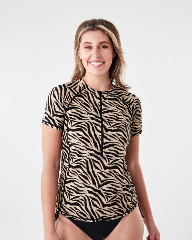 Short Sleeve Zip Rash 