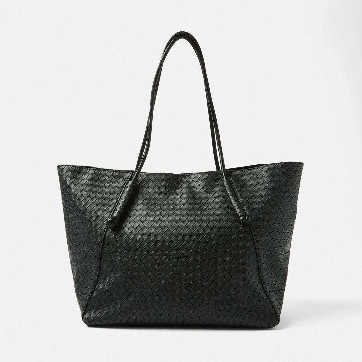 1 Weave Tote Bag BLACK, 1 of 5