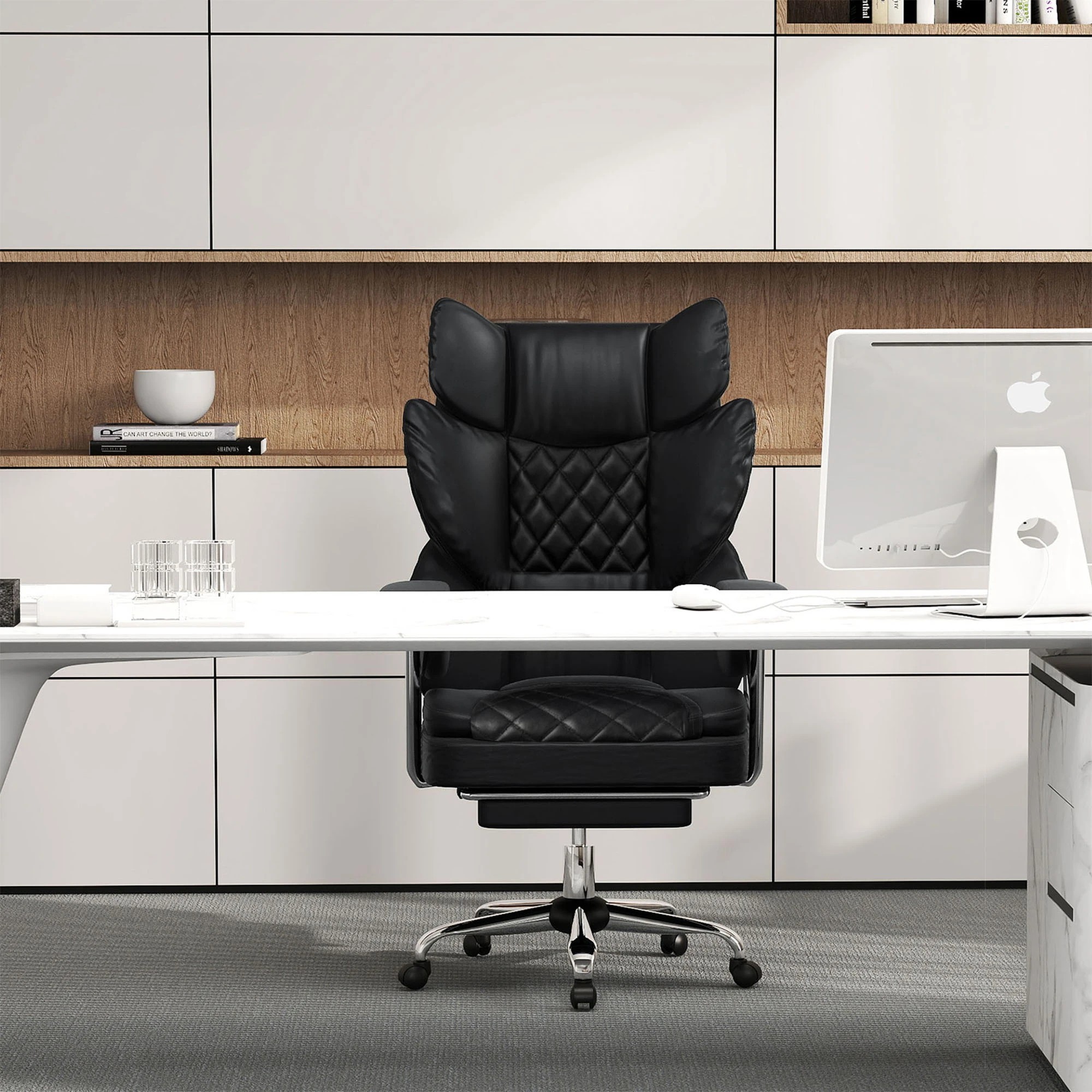 7 Levede Office Chair PU Leather - Black, 7 of 9