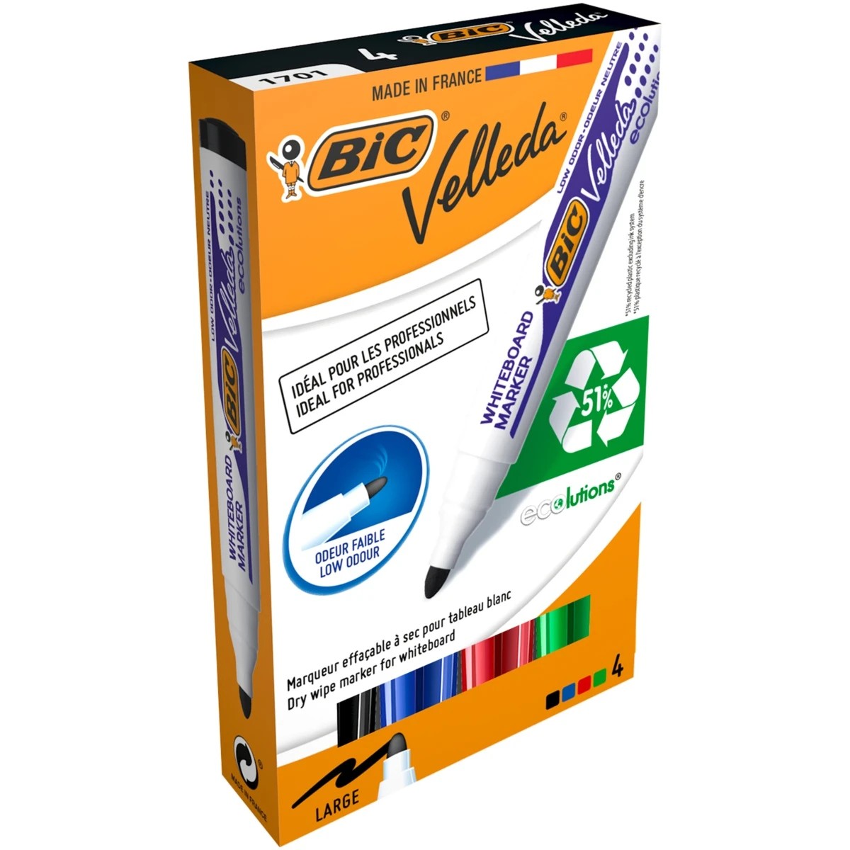 1 4 Pack BIC Velleda Whiteboard Markers, 1 of 4