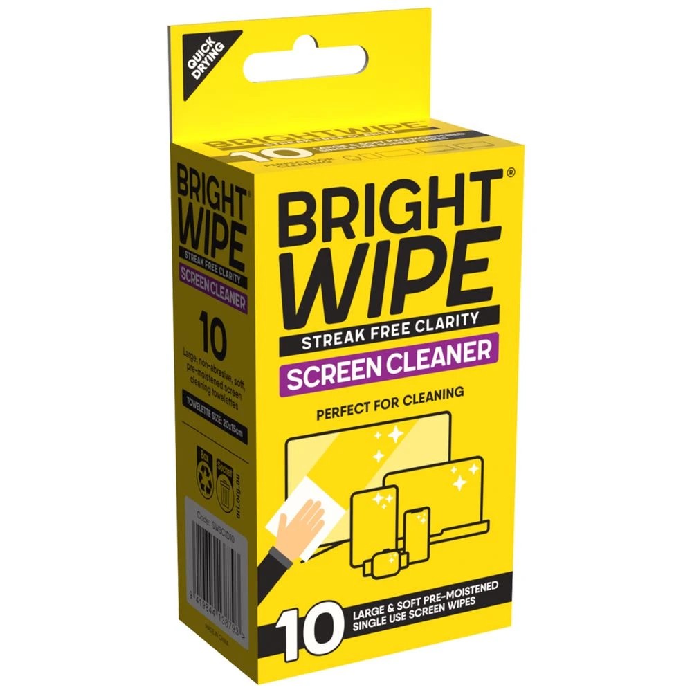 1 Brightwipe Screen Cleaning Wipes 10 Pack, 1 of 1